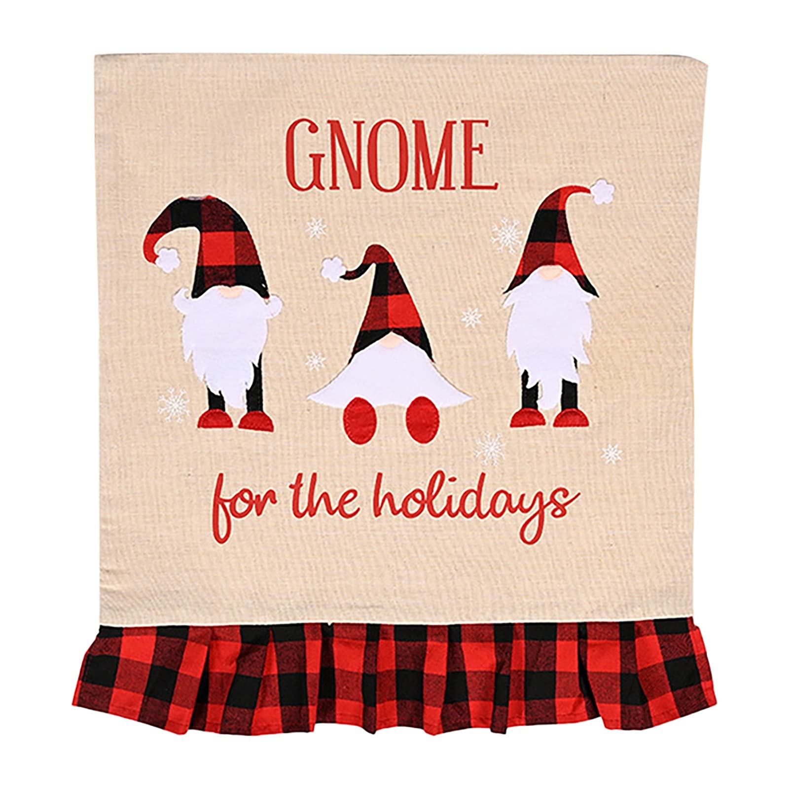 Wolfleague Pink Rudolph LED Christmas Chair Cover - Plaid Holiday Chair Back Cover for Home, Party & Festive Decorations