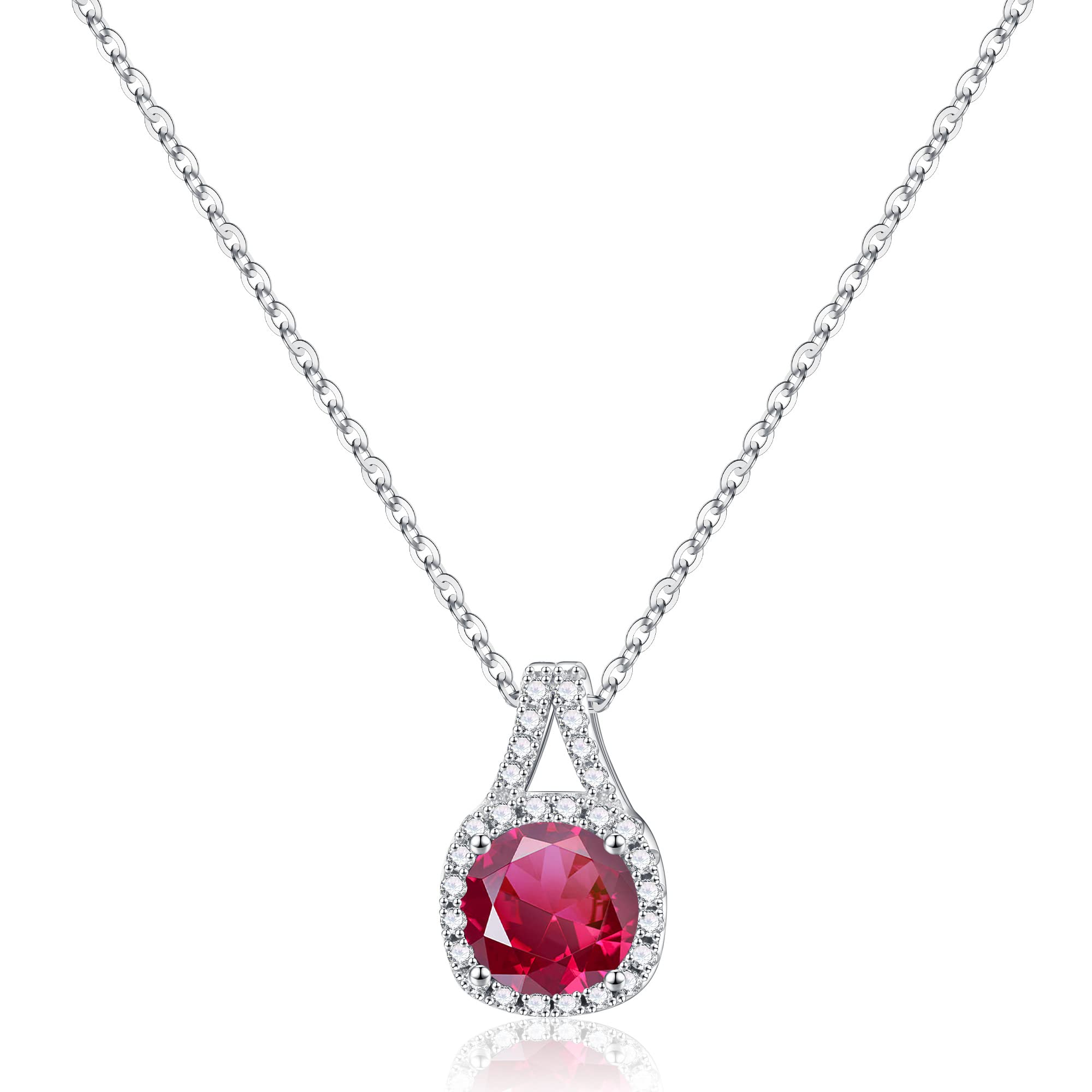 Sterling Silver Necklace for Women - Sparkling Birthstone Pendant Jewelry, Elegant Gift for Anniversary, Birthday, Mother's Day | Perfect for Everyday Wear, Date Nights & Special Occasions