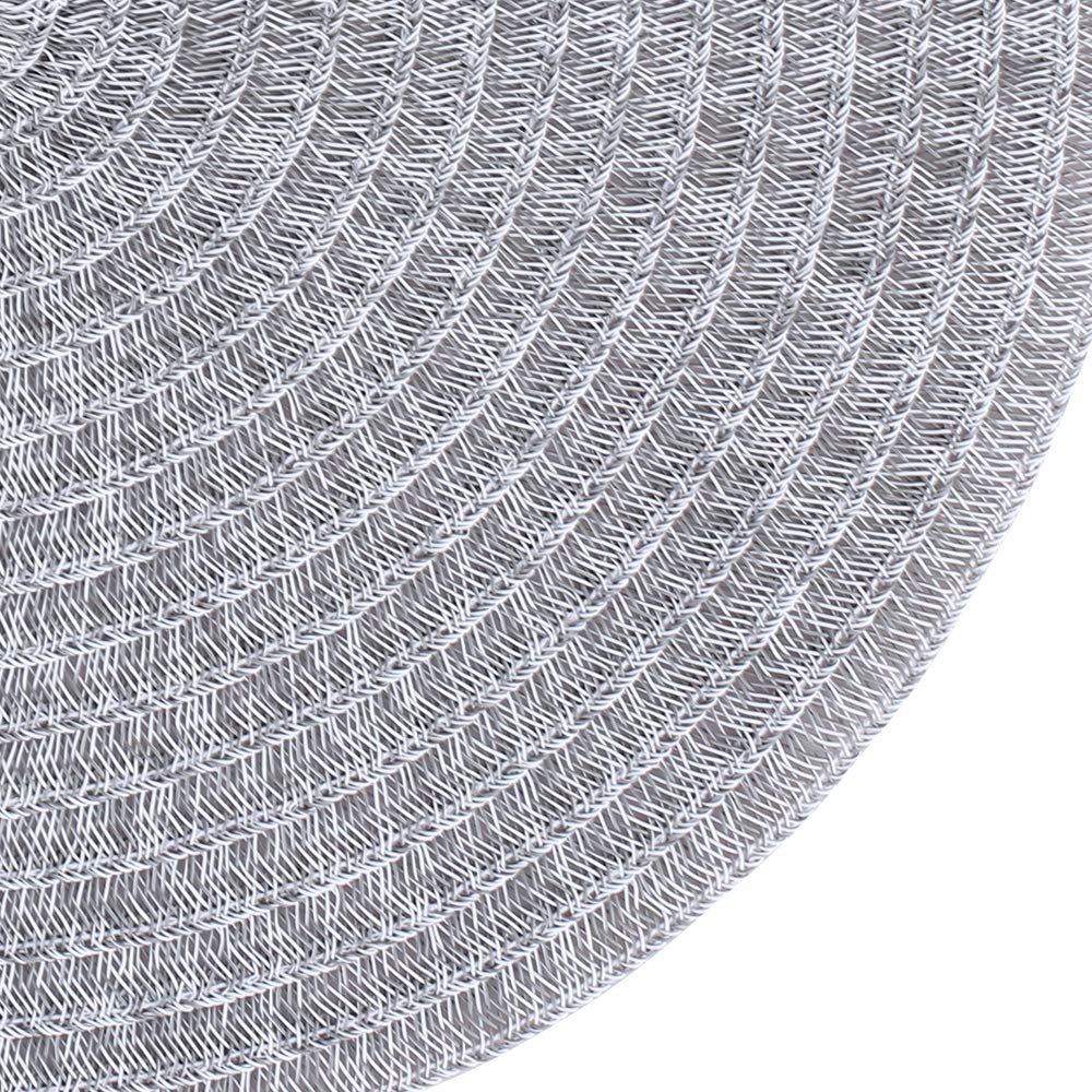 DACHUI Round Placemats Set of 6 - 15 Inch Washable Dining Table Mats for Kitchen & Restaurant, Beige - Perfect for Everyday Meals, Dinner Parties & Holiday Decor