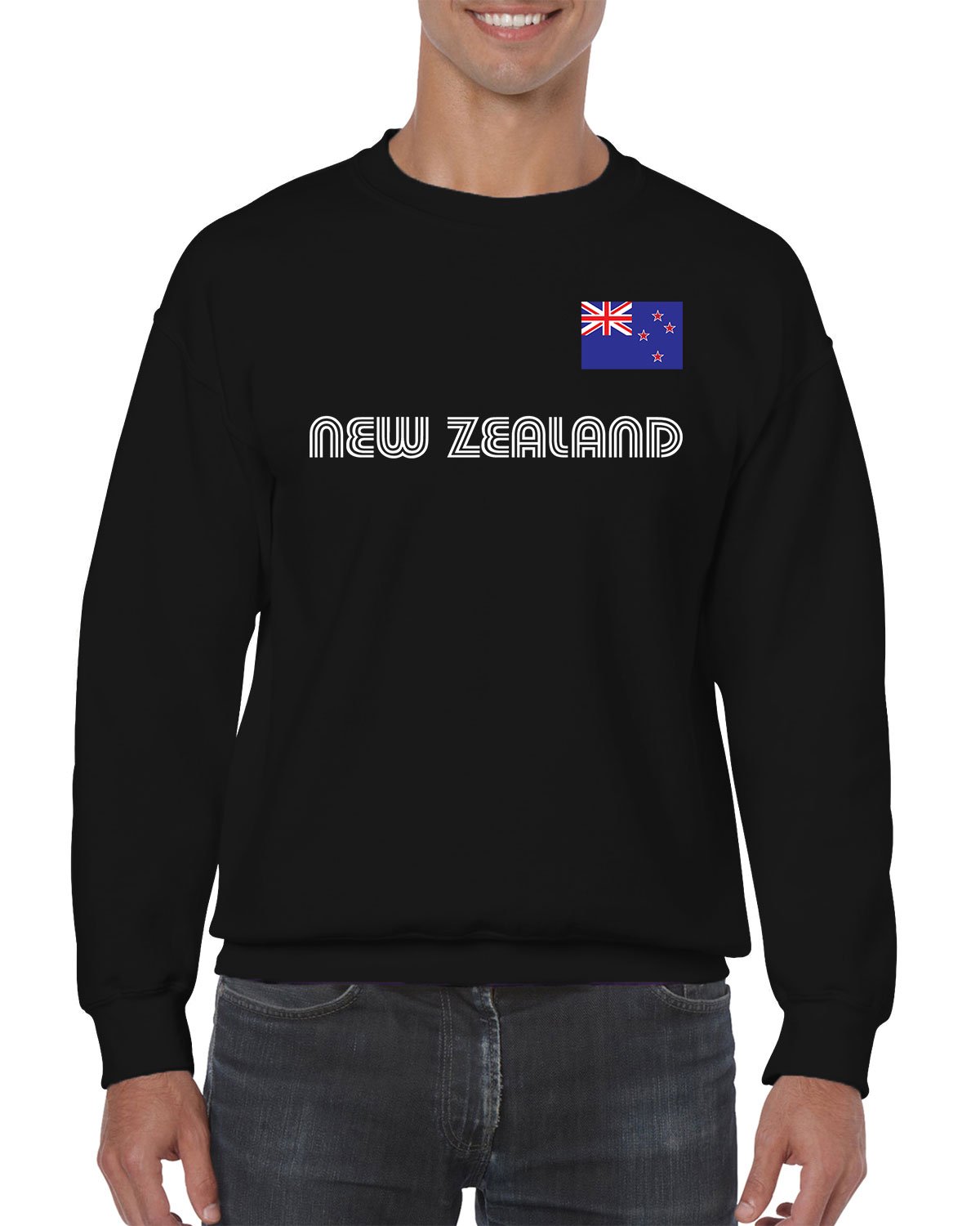SpiritForged Apparel New Zealand Soccer Jersey Crewneck Sweater - Premium Football Fanwear for Games & Casual Wear