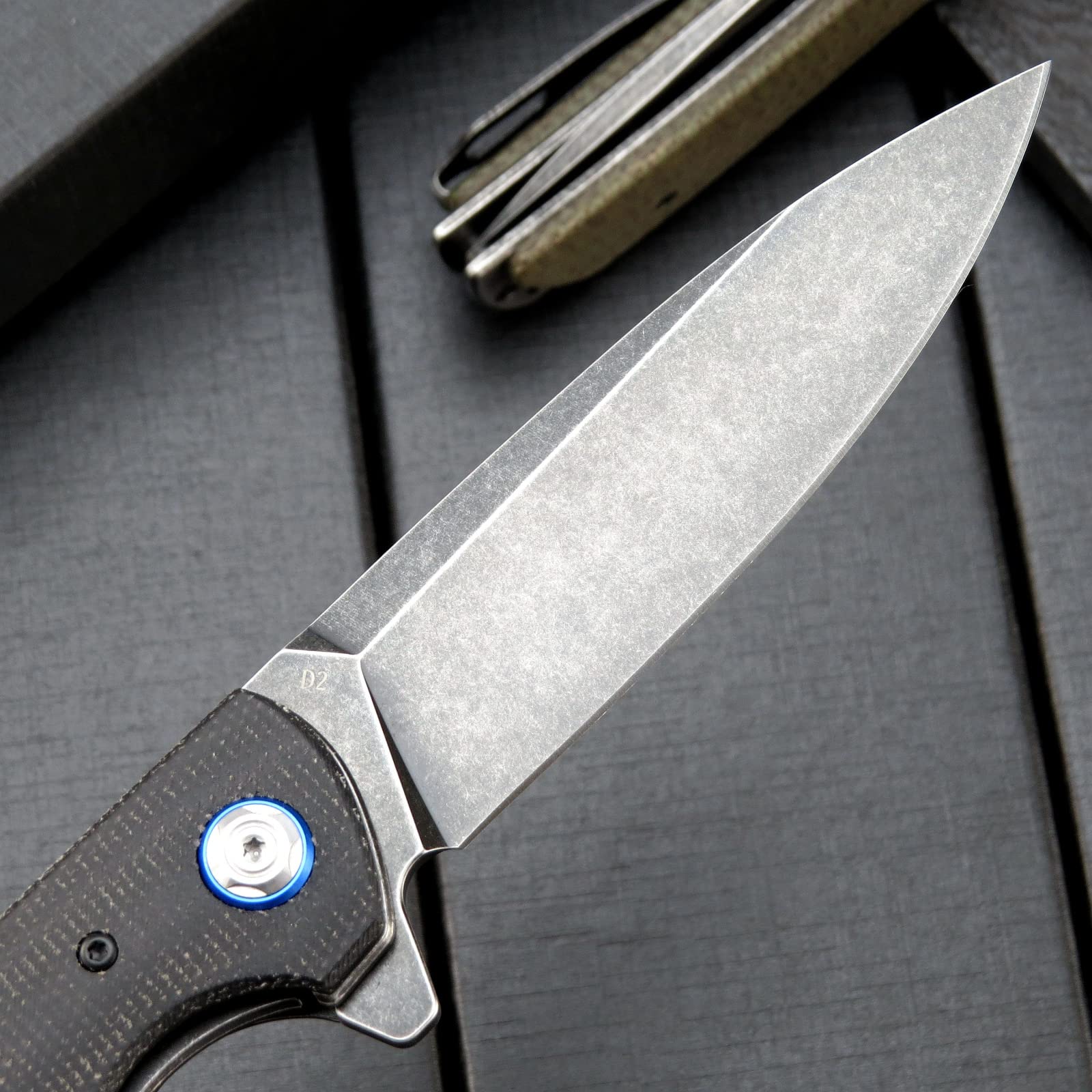Eafengrow EF973 Folding Pocket Knife - D2 Steel Blade with Micarta Handle, Compact EDC Tool for Camping, Hiking & Outdoor Activities (Black) | Perfect for Everyday Carry, Survival Gear & Bushcraft