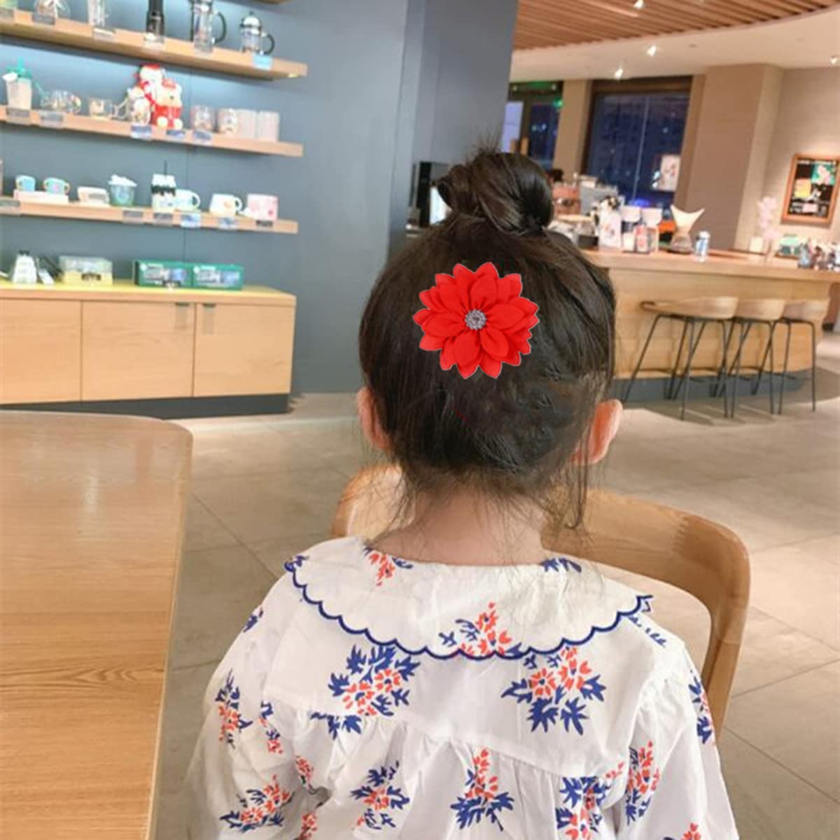 10Pcs Baby Girl Hair Bow Clips - Floral Barrettes with Grosgrain Satin Flowers for Infants, Toddlers & Kids - Multiple Colors - Perfect for Parties, Photos & Daily Outfits