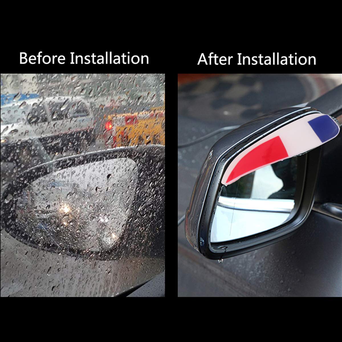 BESPORTBLE Waterproof Car Mirror Covers - 1 Pair Rainproof Blades for Auto & Bike Side Mirrors | Durable Rain Guards for All Weather Driving Protection