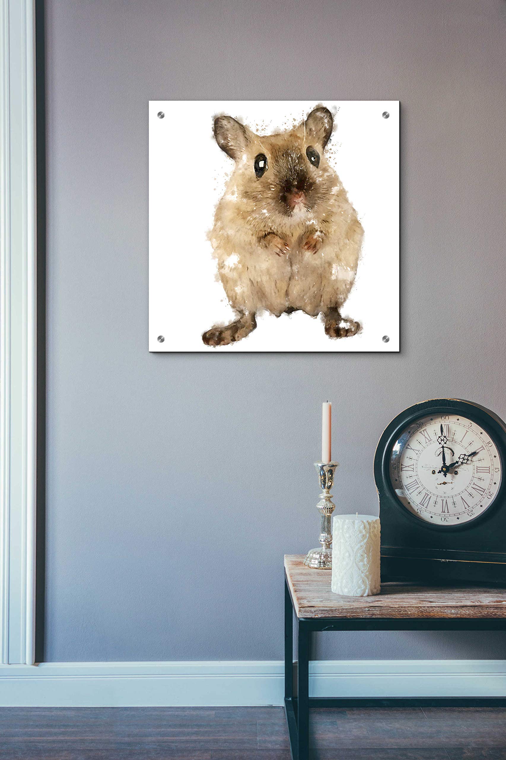 Epic Art 'Curious Mouse' by Kim Curinga - 24x24 Inch Acrylic Glass Wall Decor - Modern Home & Office Artwork - Perfect for Living Room, Bedroom or Gift