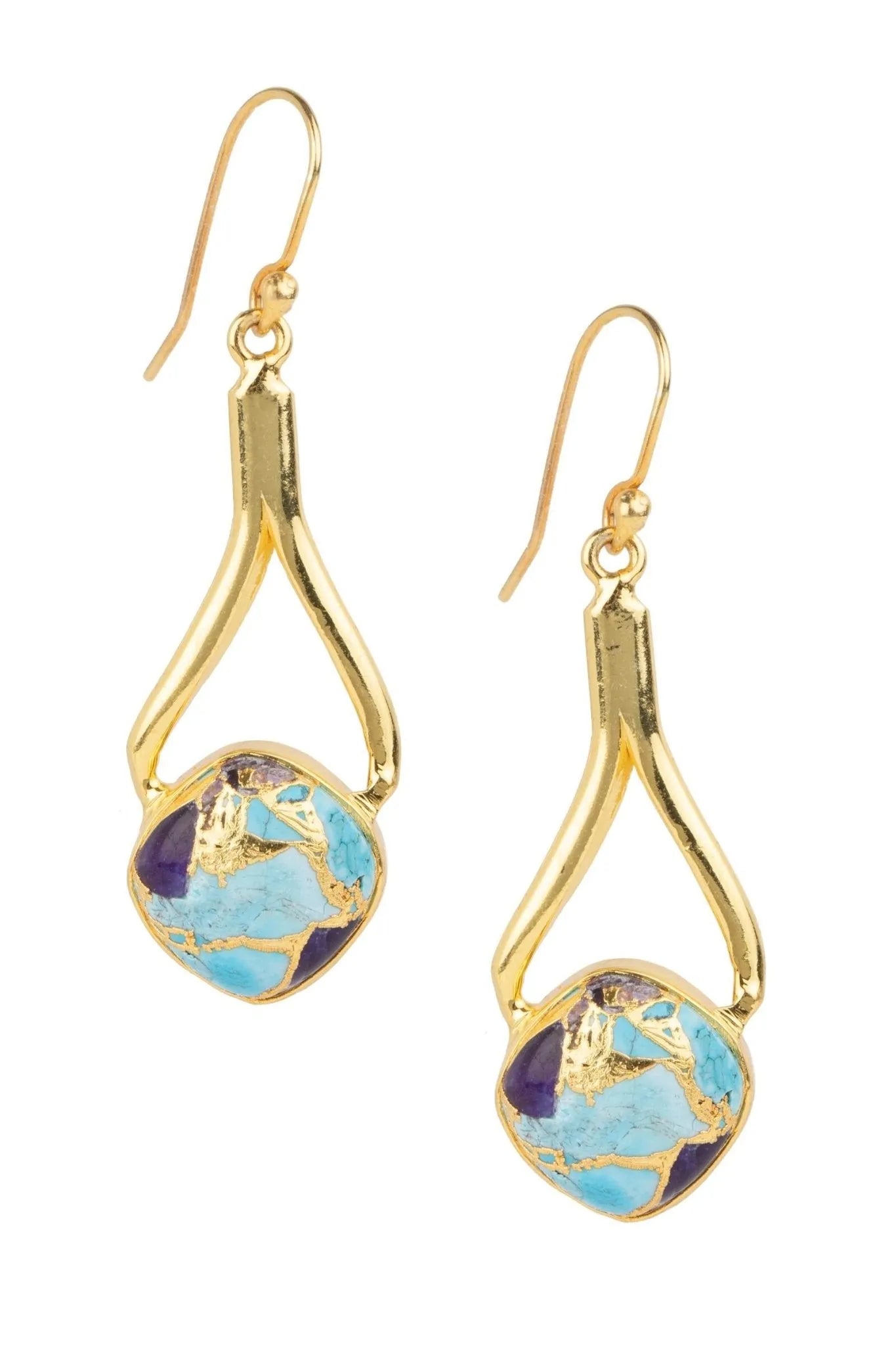Mojave Turquoise Dangle Earrings for Women - Handmade Southwest Style Jewelry - Perfect for Boho Fashion & Special Occasions