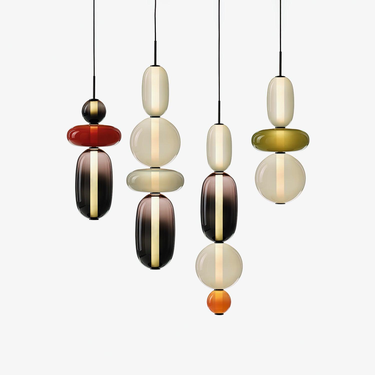 Stylish Candied Glass Pendant Light Fixture - Modern Hanging Chandelier for Dining Room, Kitchen Island & Bedroom Decor