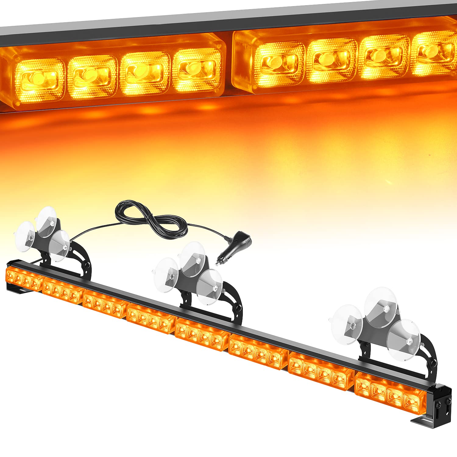 Nilight 35-Inch Traffic Advisor LED Strobe Light Bar - 32 LEDs, 21 Flash Patterns, Cigar Lighter Plug for Emergency Warning & Safety - Ideal for Trucks, Police Cars, Construction Vehicles & Roadside Assistance