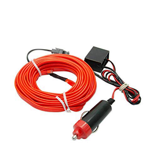 Car Interior Neon Light Strip - 5M Red LED Car Accent Lighting for Dashboard, Doors & Cup Holders - Enhance Ambiance & Style for Night Driving & Car Shows