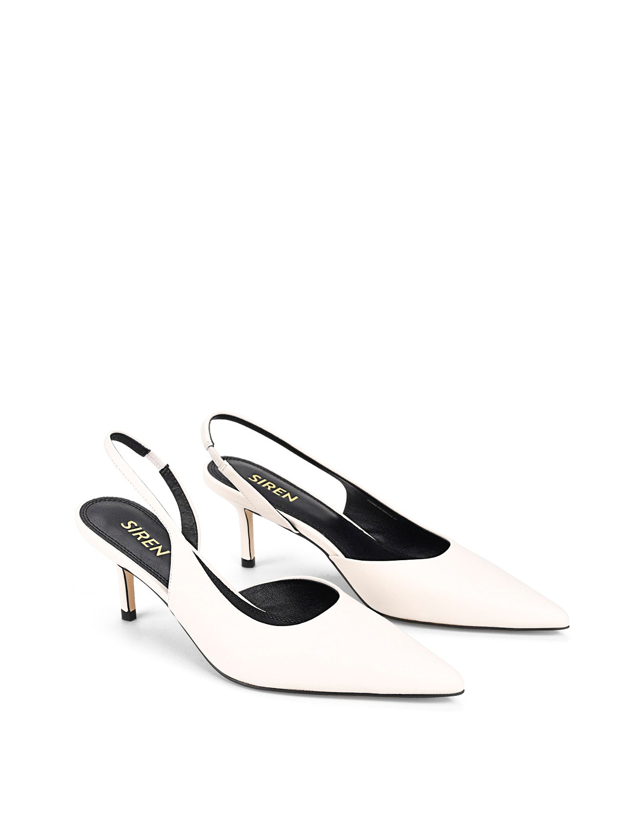 Yoselyn Dorsay Women's Slingback Heels - Comfortable White Leather Pumps for Work, Party & Wedding | Elegant Dress Shoes for Office & Special Occasions