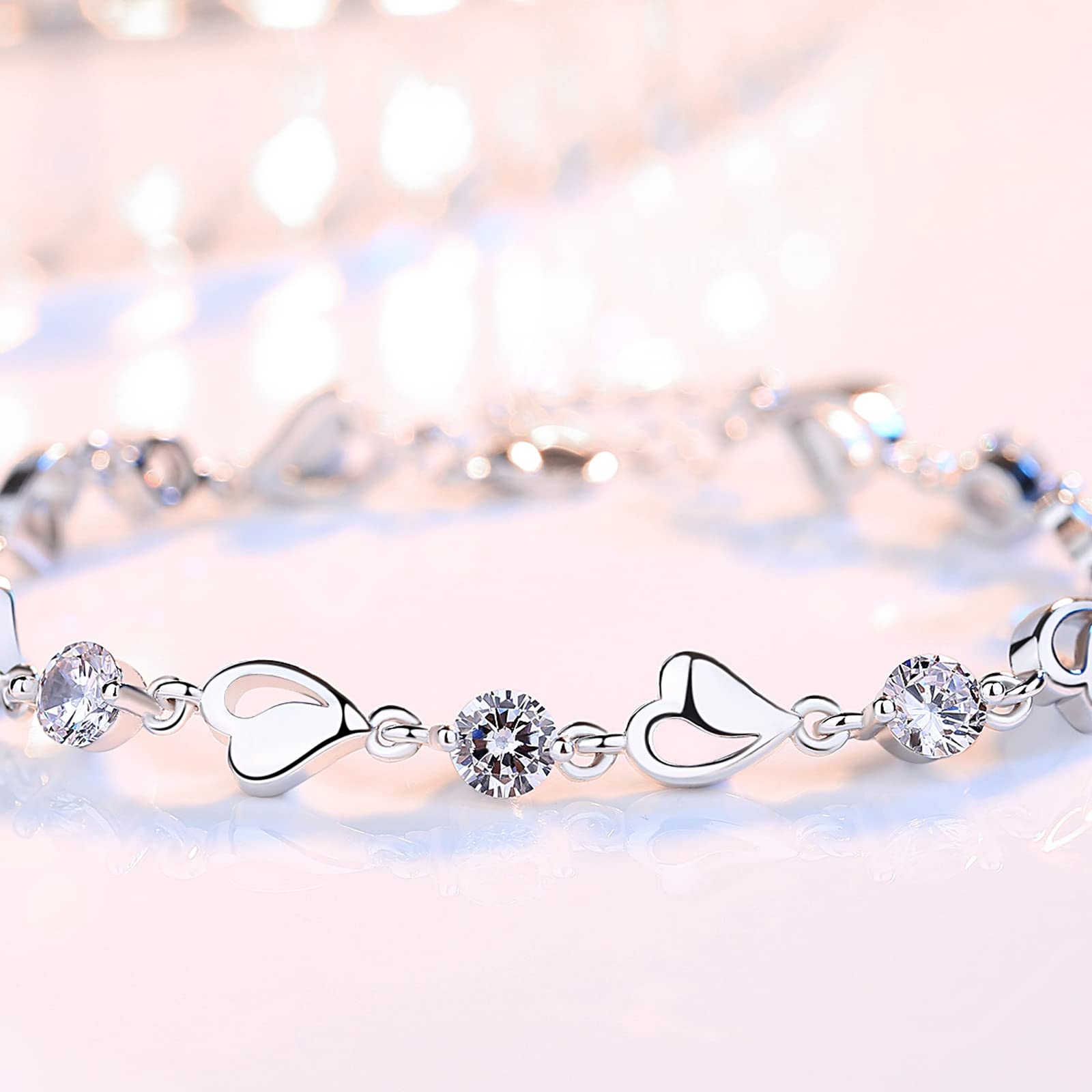 925 Sterling Silver Infinity Bracelet for Women - Elegant Friendship Jewelry, Perfect Gift for Her (Christmas, Valentine's Day, Birthday) - Ideal for Everyday Wear, Special Occasions & Gift-Giving