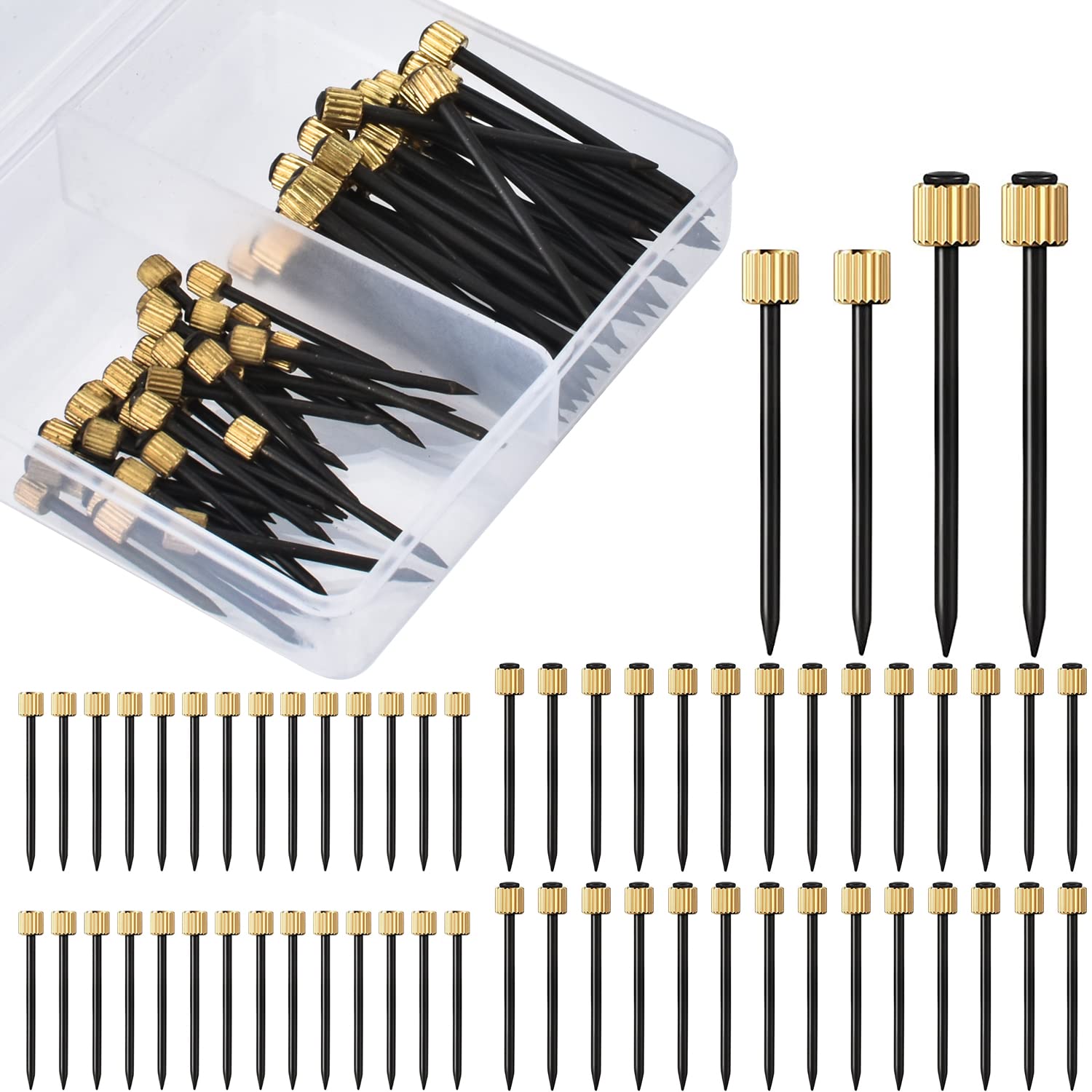 AccEncyc 60 Pcs Picture Hanging Nails Kit - Brass Head Frame Hanging Hardware for Medium & Large Photos - Perfect for Home Decor, Gallery Walls & Art Display