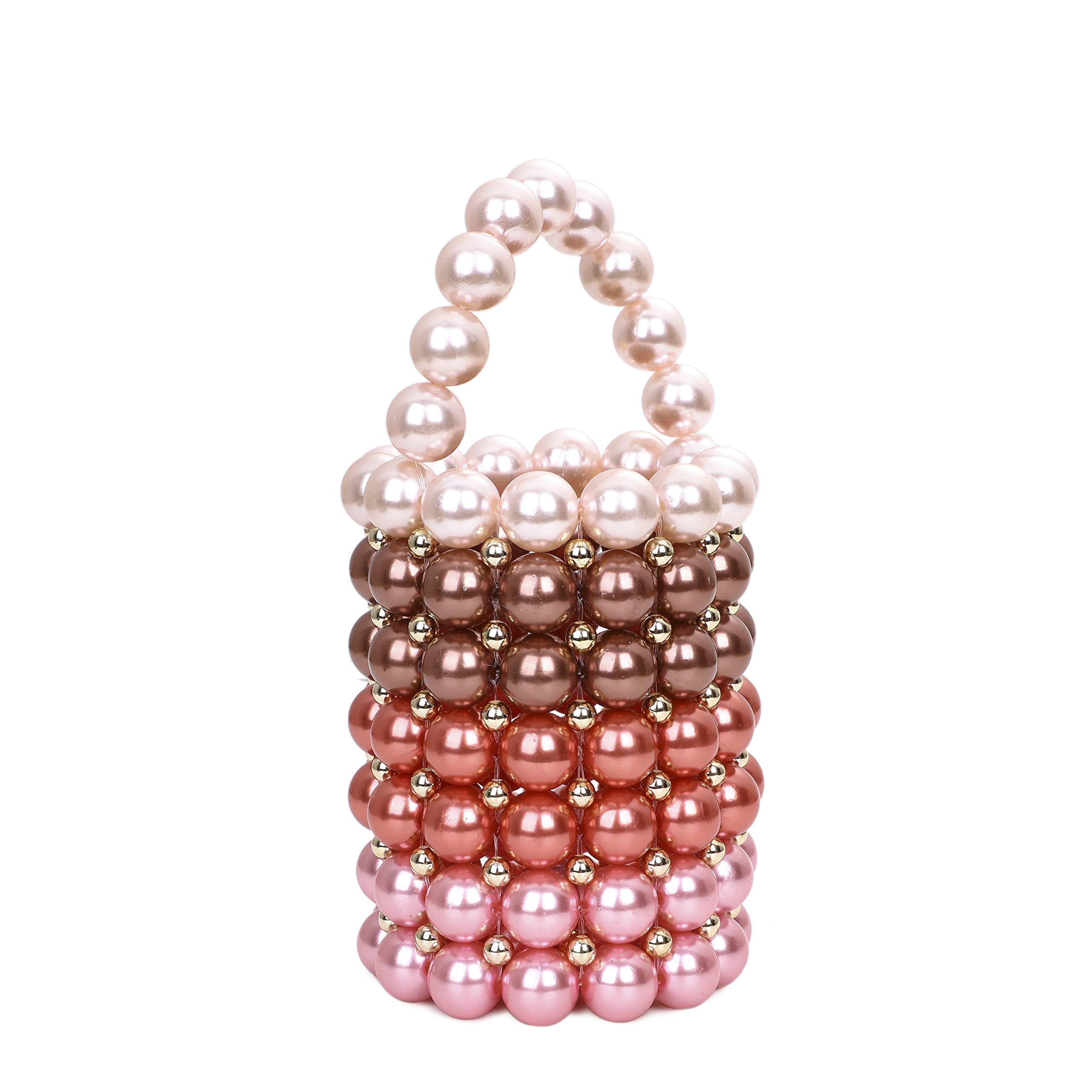 YUSHINY Women's Beaded Pearl Evening Clutch Handbag - Handmade Wedding Party Purse with Dust Bag | Elegant Accessory for Bridal Shower, Prom & Formal Events