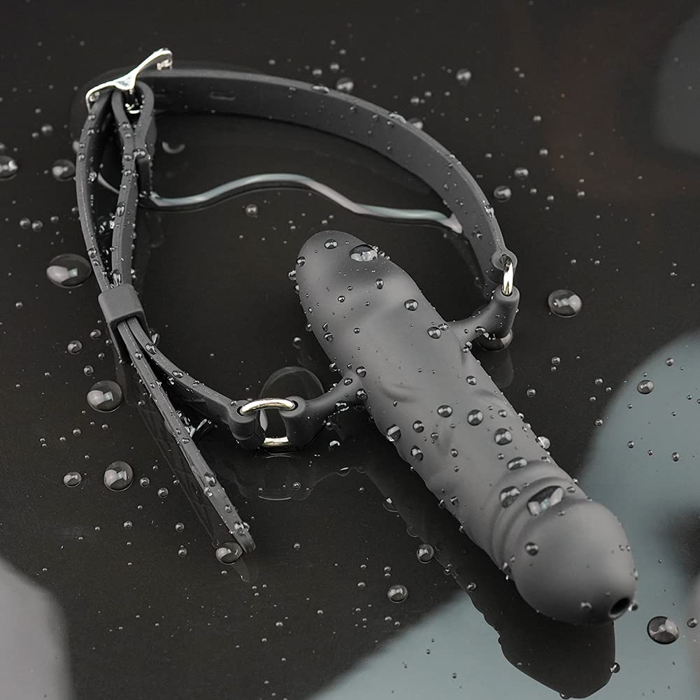Premium BDSM Bondage Kit - Realistic Silicone Dildo Gag with Adjustable Ball Strap for SM Play | Adult Sex Toys for Couples & Roleplay Scenes