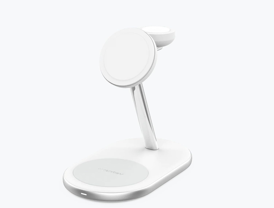 3-in-1 MagSafe Wireless Charging Station - Fast Charging Base for iPhone 14/13/12, AirPods & Apple Watch - Perfect for Home, Office & Nightstand Use