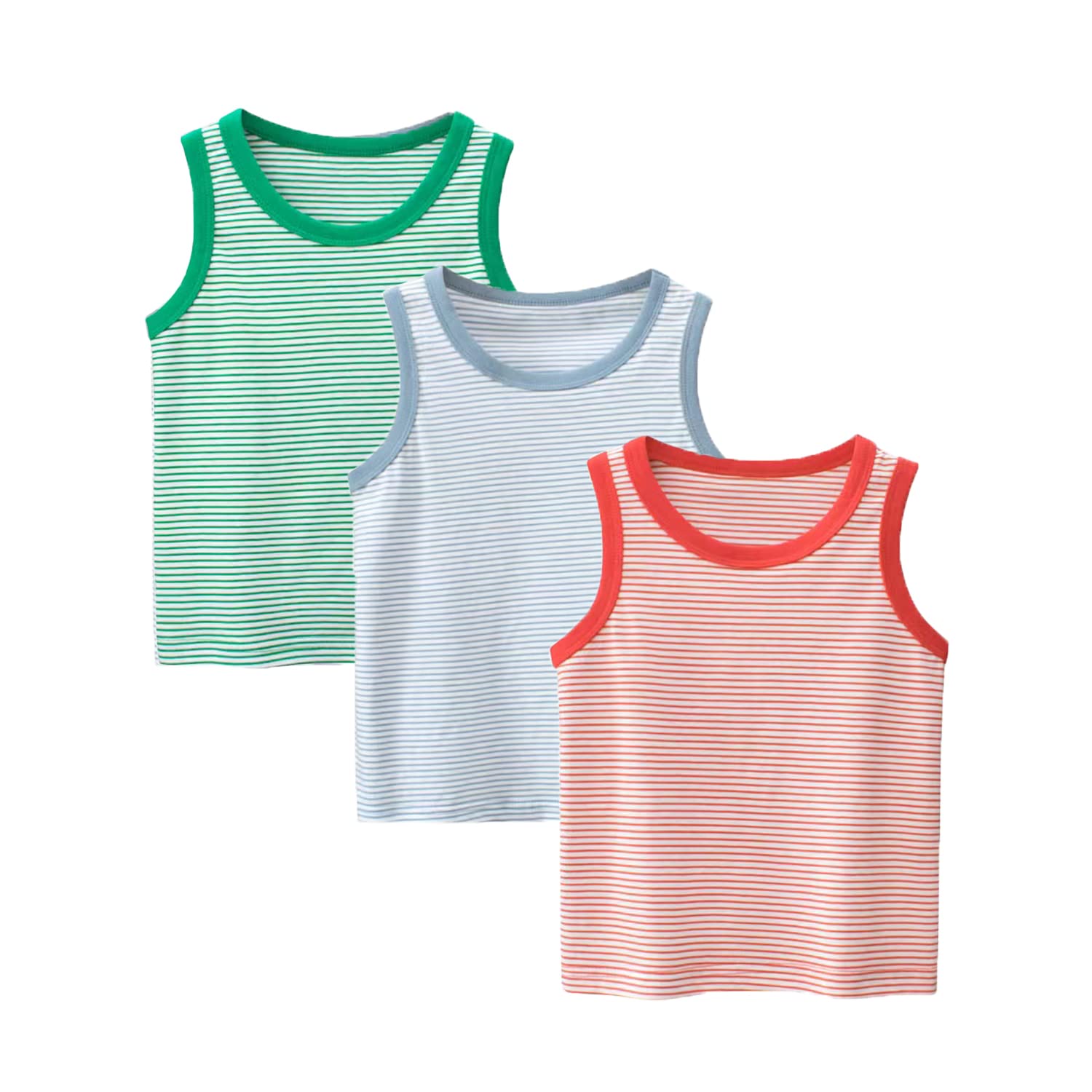 Boys' Sleeveless Tank Tops 3-Pack - Soft Cotton Toddler Summer T-Shirts for Playtime, Beach & Outdoor Activities