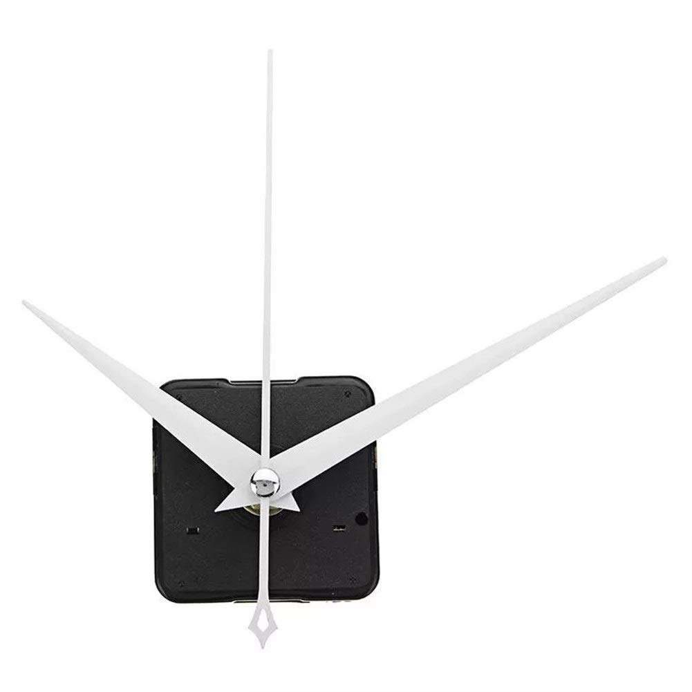 Modern Silent Quartz Wall Clock Movement Mechanism - 20mm Shaft Length, DIY White Triangle Hands for Clock Repair & Replacement | Perfect for Home, Office & Workshop Decor
