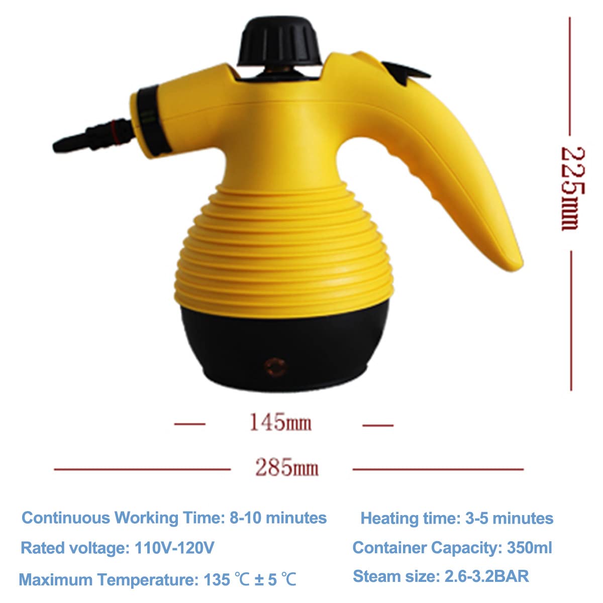 **Handheld Home Steam Cleaner with 9-Piece Accessory Kit – Large Capacity for Floors, Cars & Hard Surfaces – Removes Grime, Grease & Gaps – Perfect for Kitchen, Bathroom & Auto Detailing**