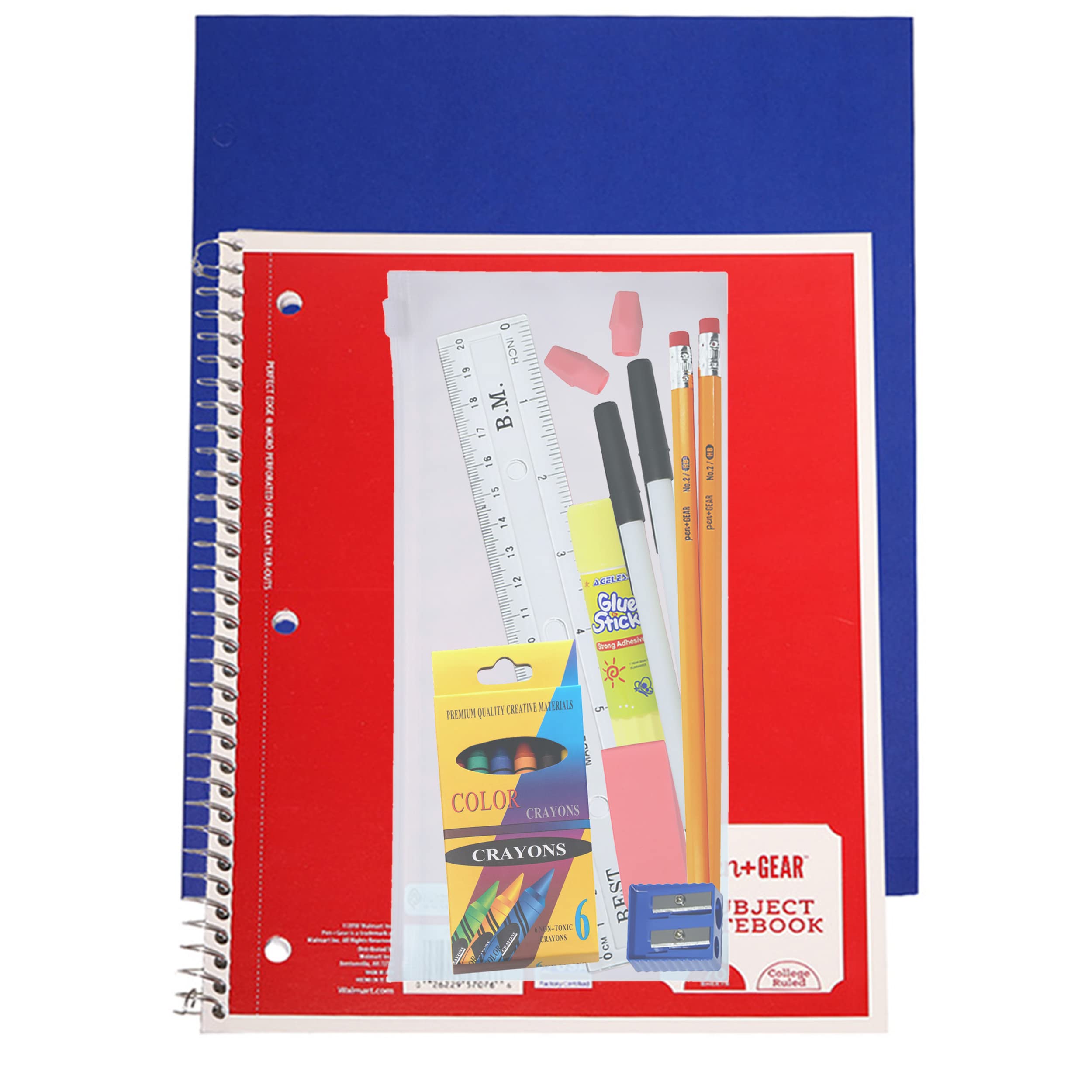 18-Piece Bulk School Supplies Kit for K-12 Students - Essential Classroom Supplies Box with Pens, Pencils & Crayons - Perfect for Elementary, Middle & High School Back to School, Homework & Art Projects