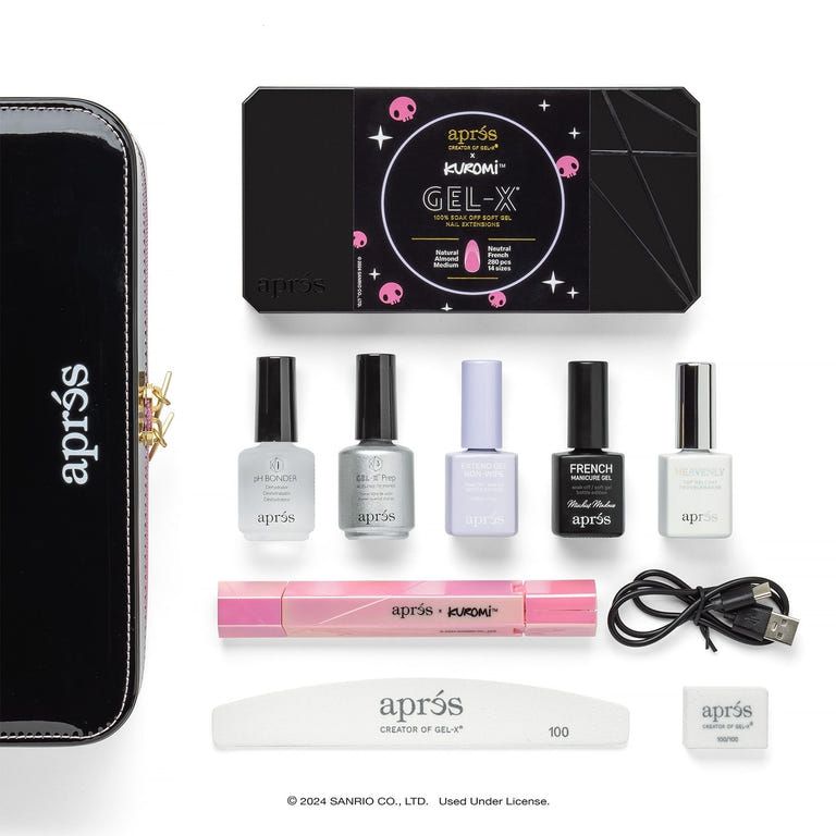 Apres Gel X Nail Extension Kit - Kuromi X Apres Collaboration | Professional Salon Quality Nail Tips for Long-Lasting Manicures | Perfect for Special Occasions, Weddings, and Everyday Glam