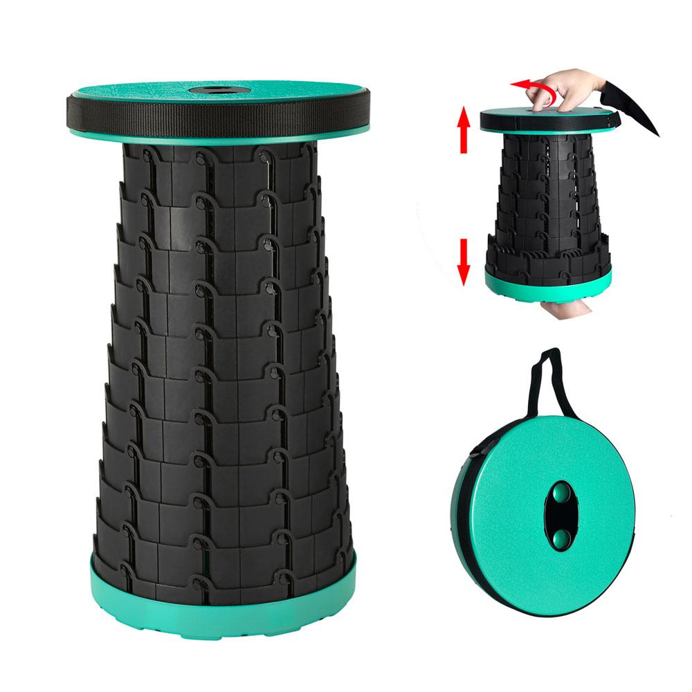 Xgody Retractable Folding Stool - Portable Camping Chair with Adjustable Height for Outdoor Picnics, Hiking, and Beach Trips