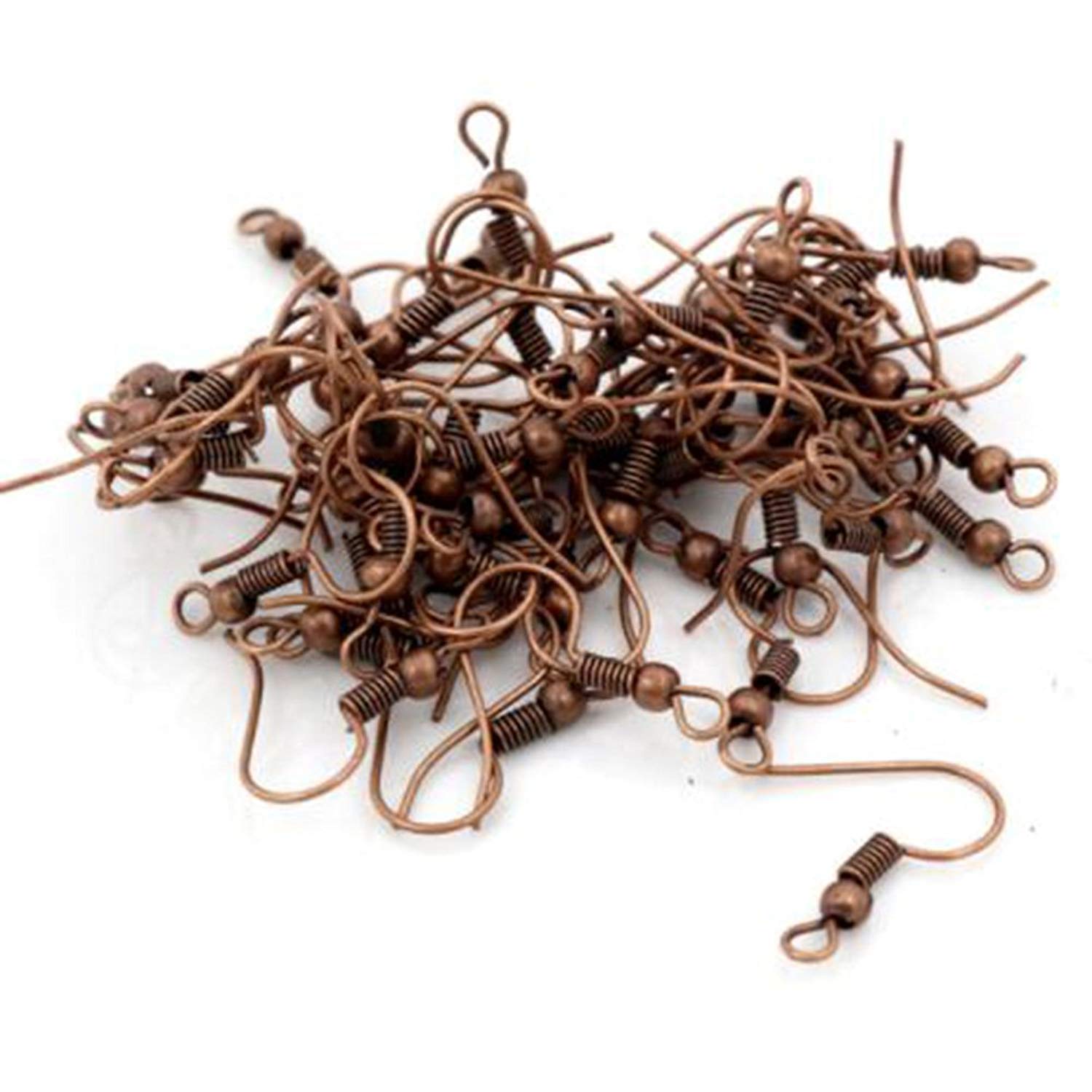 100PCS Red Copper Earring Hooks for Jewelry Making - Durable Metal Findings for DIY Earrings, Necklaces & Crafts - Perfect for Handmade Jewelry, Gifts & Fashion Accessories