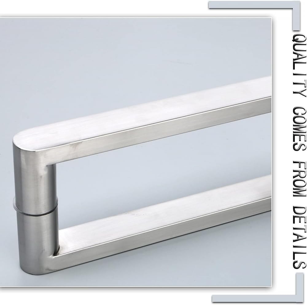 Stainless Steel Shower Sliding Door Handle - Back to Back Shower Enclosure Knob for Sliding Barn Doors - Bathroom Accessories - Perfect for Modern Farmhouse, Rustic & Contemporary Bathroom Designs (White)