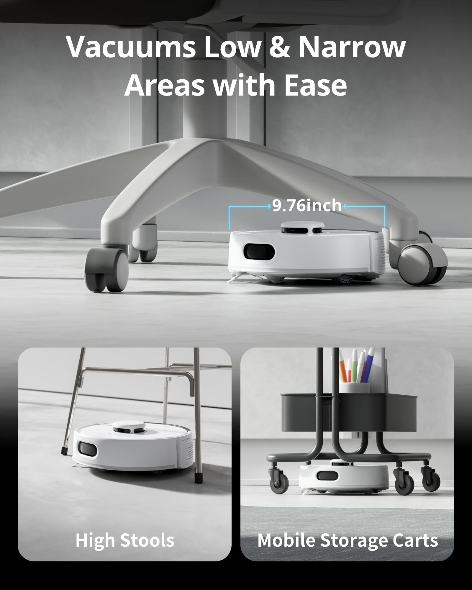 SwitchBot K10+ Pro Self-Emptying Robot Vacuum - 90 Days Hands-Free, Ultra Quiet Mini Vacuum with Strong Suction & Anti-Hair Tangle - Alexa/Siri/Matter Compatible (Hub 2 Required) - 2.4GHz WiFi - Perfect for Pet Hair, Hard Floors & Small Apartments
