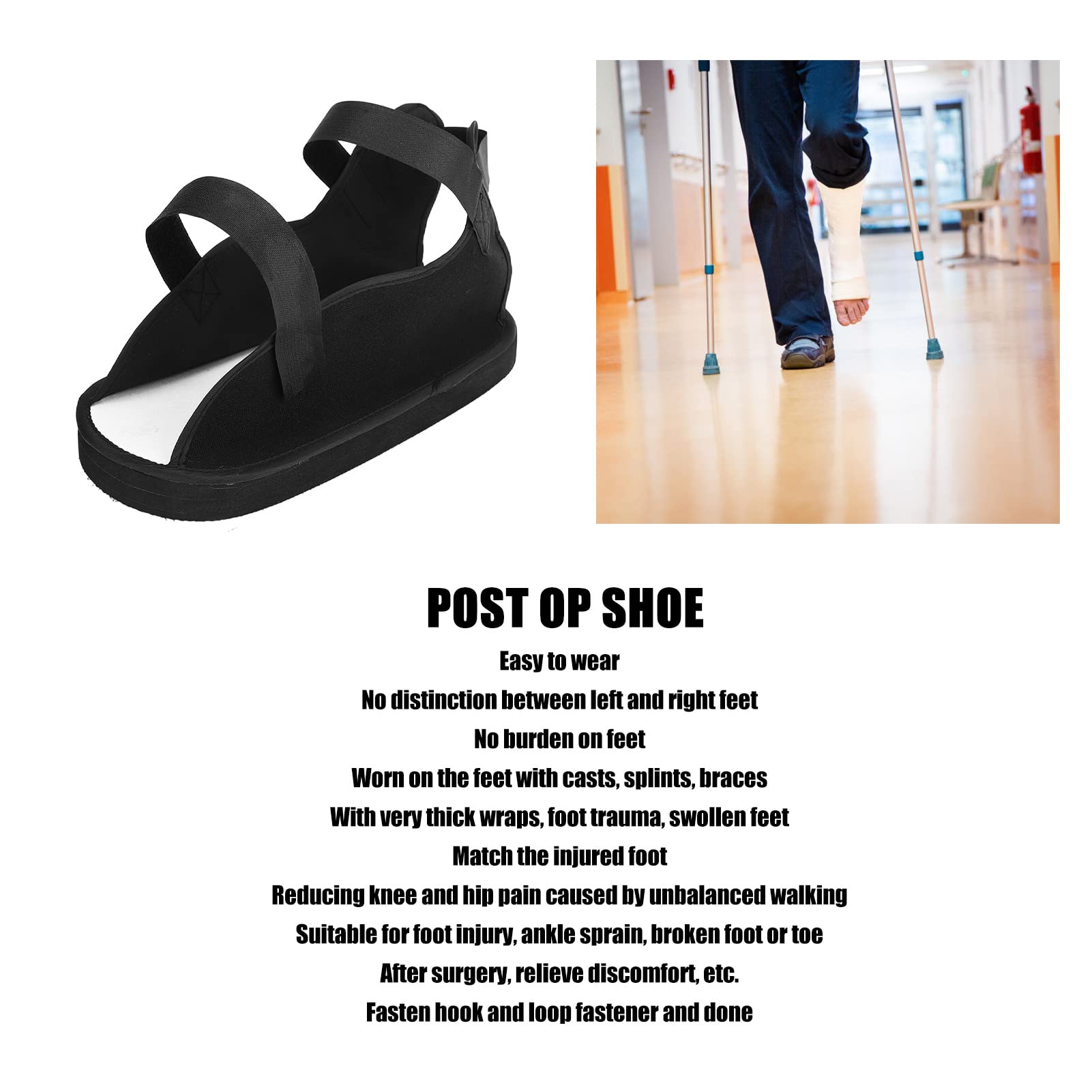 Orthopedic Post-Op Shoe for Fracture Recovery - Adjustable Open Toe Medical Walking Boot with Breathable Design - Ideal for Foot Injuries, Broken Toes & Post-Surgery Support (XL) - Perfect for Home Recovery, Walking Therapy & Daily Mobility After Cast Removal
