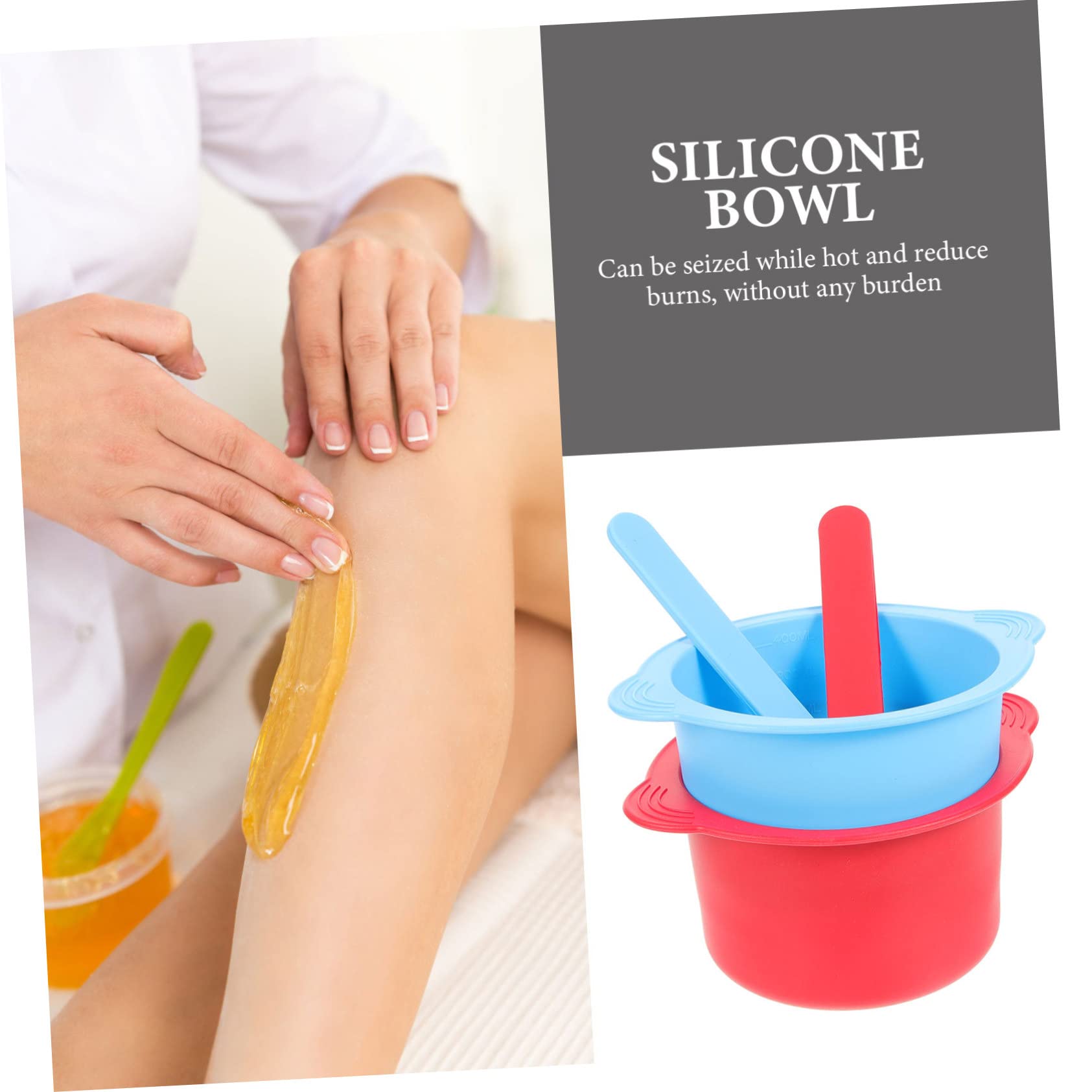 NOLITOY 2-Pack Silicone Wax Melting Bowls for Wax Warmer - Reusable Wax Massage Containers, Waxing Bowl Set for Salon & Home Use - Perfect for Facial Waxing, Hair Removal, and DIY Beauty Treatments