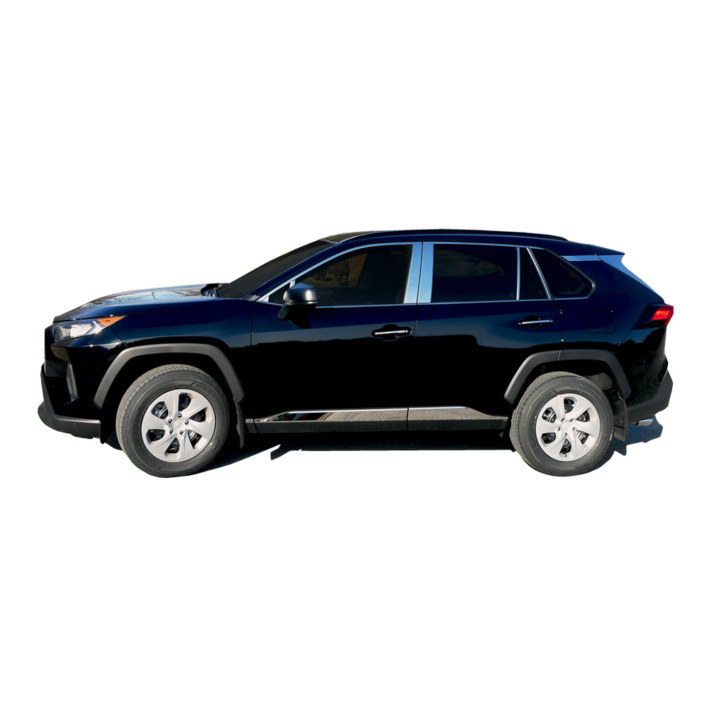 10-Piece Stainless Steel Pillar Post Trim Kit for 2019-2023 Toyota RAV4 - Car Exterior Accessories for Enhanced Style & Protection