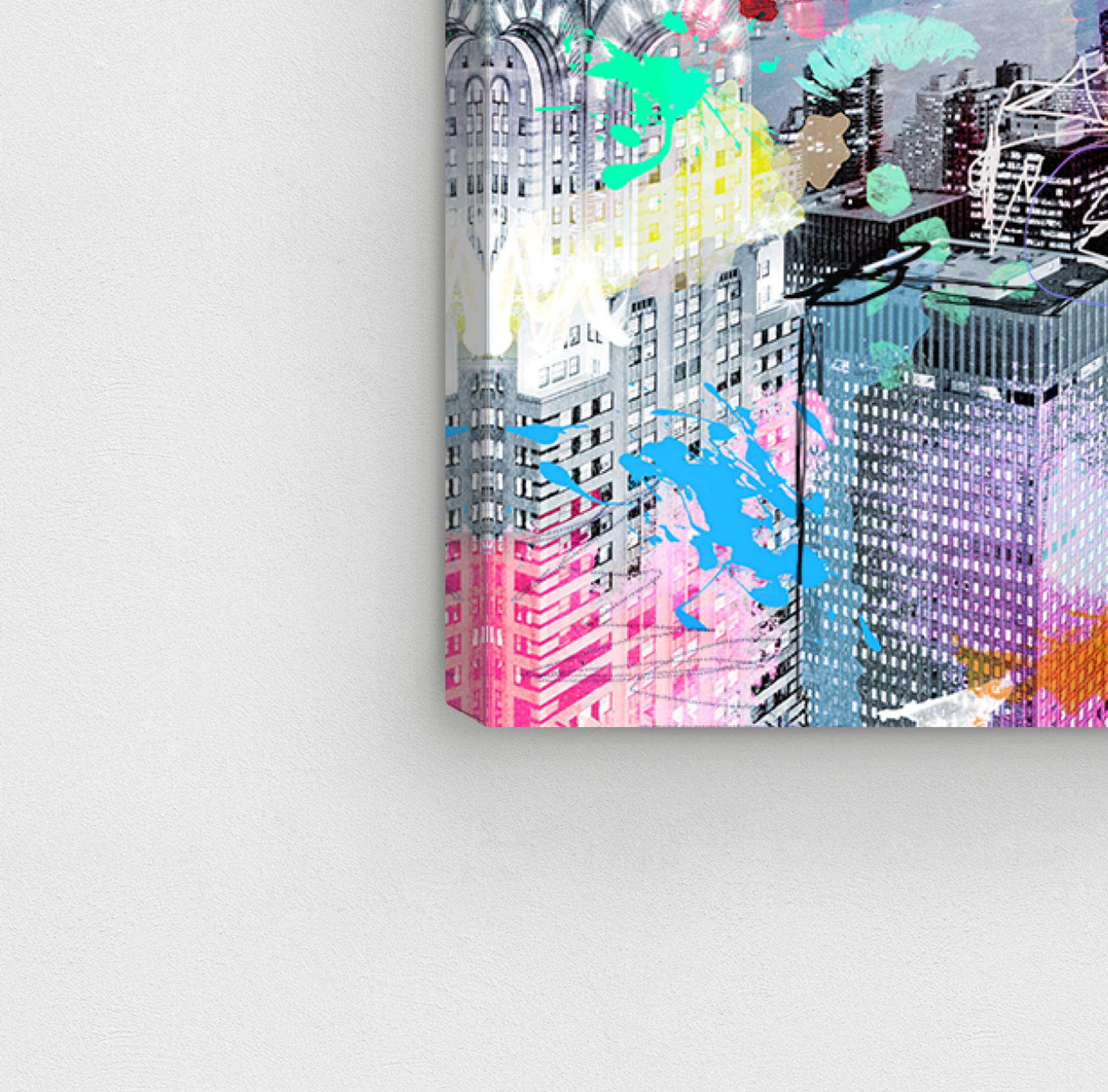 Under The City Lights - Modern Cities and Skylines Wall Art Canvas Prints for Living Room & Office Decor | Urban Landscape Painting for Home & Workspace