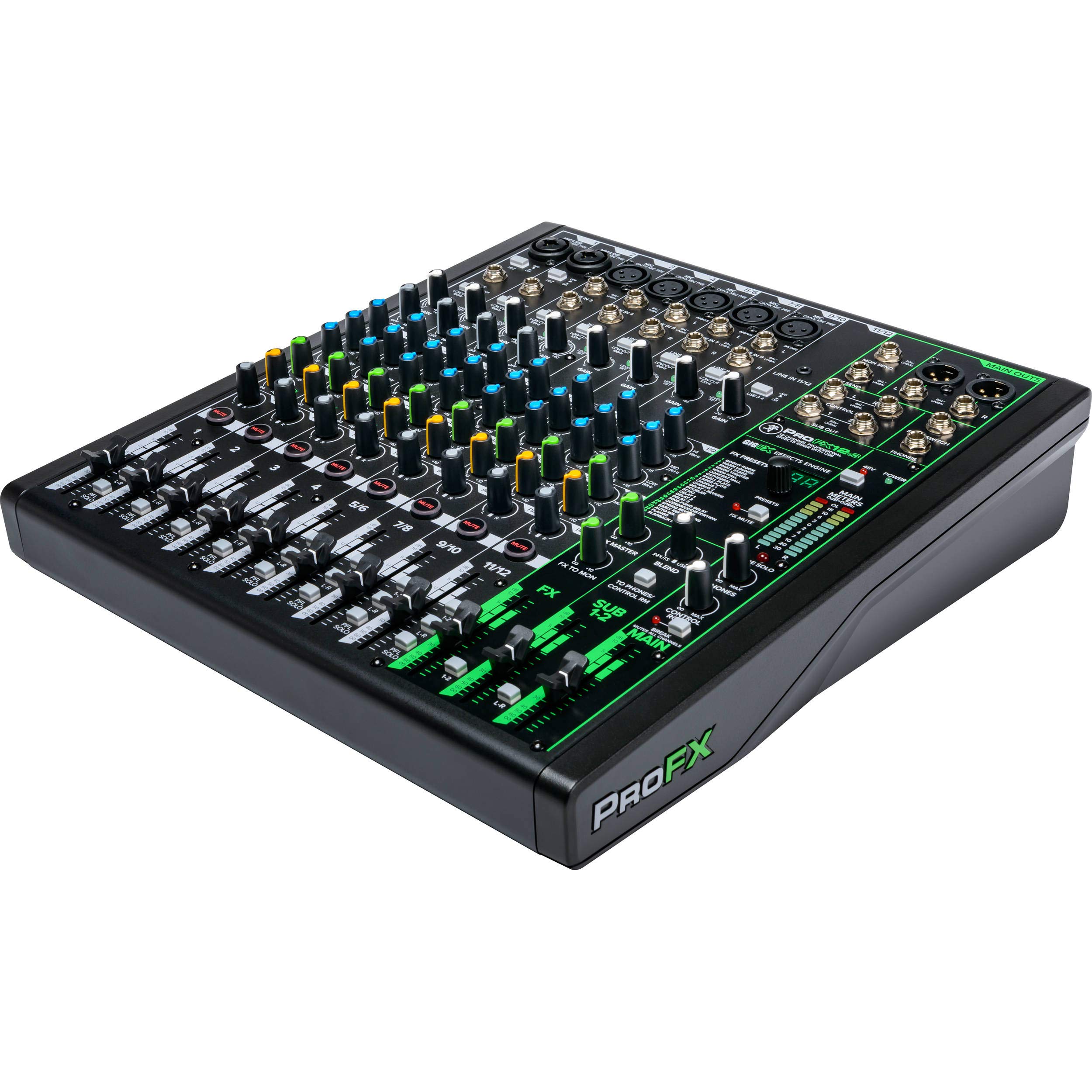 **Mackie ProFX12v3 12-Channel Professional Audio Mixer with Built-In Effects – Includes XLR, USB, TS, TRS, RCA Cables & Microfiber Cloth – Perfect for Live Sound, Studio Recording, and Podcasting**