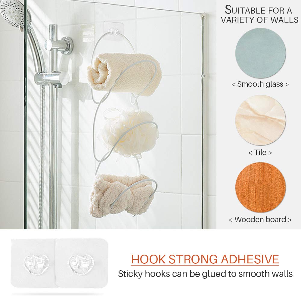 10-Ring Hat Rack Organizer with Door Hooks & Sticky Hooks - Wall/Door/Closet Mountable Cap Storage for Baseball Caps, Hats & Towels (White, Round) - Perfect for Bedroom, Entryway & Garage Organization