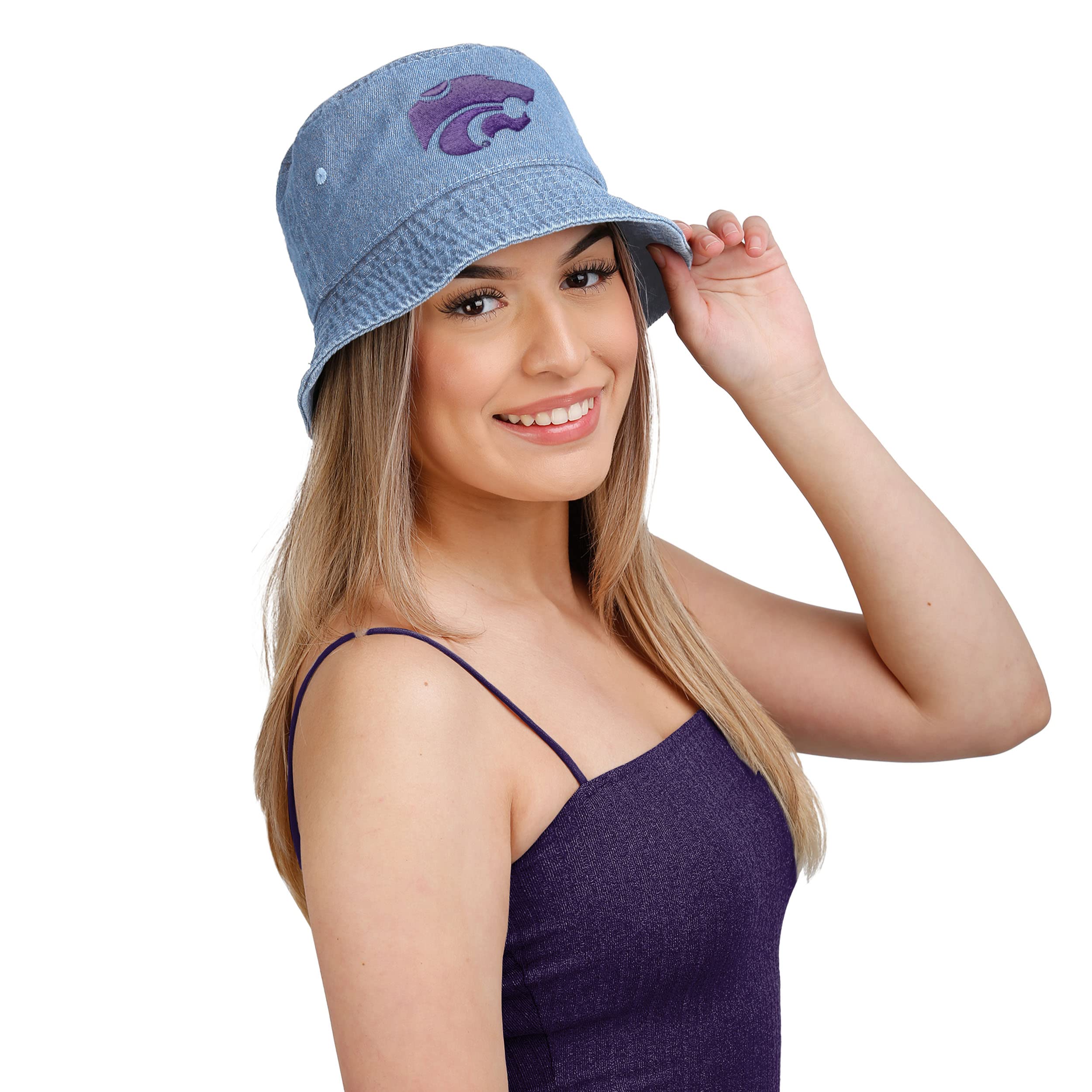 FOCO Women's NCAA College Team Logo Bucket Hat - Fashion Sun Hat for Outdoor Activities, Beach, Sports Games & Summer Protection