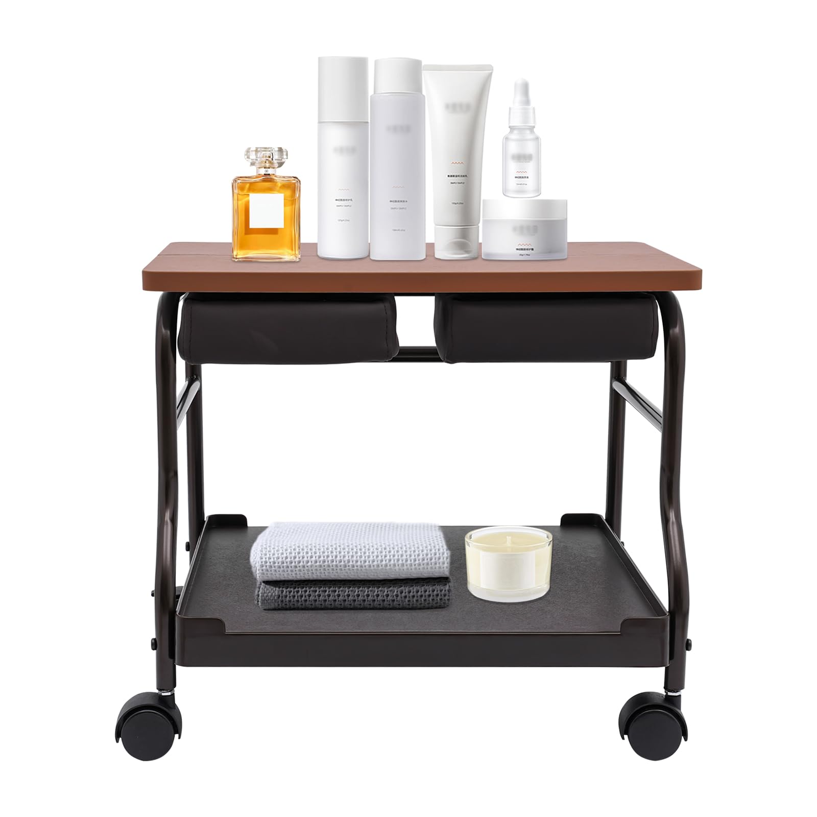 Portable Nail & Foot Spa Trolley Cart - Adjustable Pedicure Manicure Station with Massage Table & Footrest for Beauty Salons | Perfect for Salon Services, Home Spa Treatments & Professional Pedicures