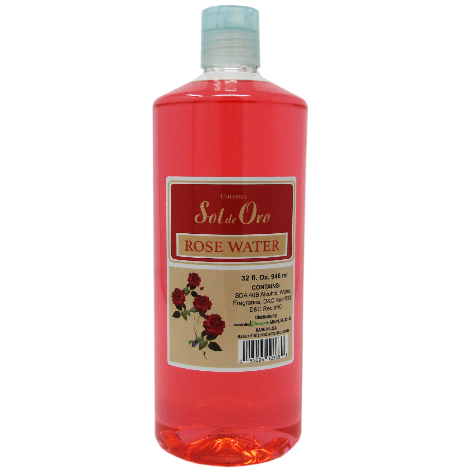 Sol de Oro Rose Water Cologne 32oz | Floral Fragrance Mist for Women | Perfect for Daily Use, Spa Days & Gift Giving