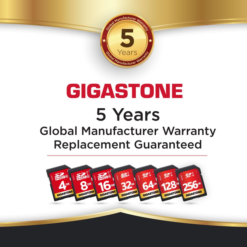 GIGASTONE 64GB 10-Pack SD Card UHS-I U1 Class 10 SDXC Memory Card - High Speed Full HD Video for Canon Nikon Sony Pentax Kodak Olympus Panasonic Digital Cameras - Includes 10 Mini Cases - Perfect for Photography, Videography & Data Storage