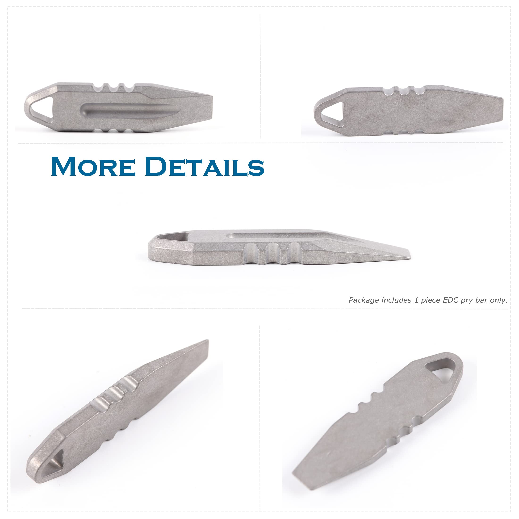 Premium Titanium EDC Pry Bar - Compact Keychain Multi-Tool for Outdoor, Survival & Everyday Carry (Grey) - Perfect for Camping, Hiking, Emergency & DIY Projects