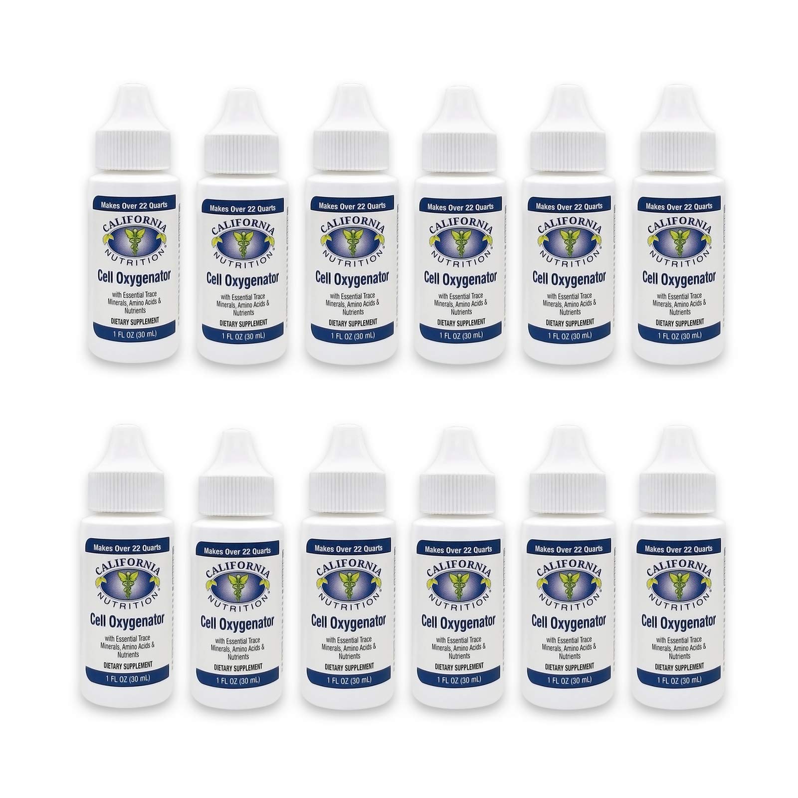 Cell Food Concentrate Liquid Oxygen Drops - 1 Fl Oz Bottle (Pack of 12) | Nutritional Dietary Supplement with Amino Acids & Trace Minerals | Supports Immune System & Cellular Health | Perfect for Daily Wellness, Athletic Performance & Oxygen Boost