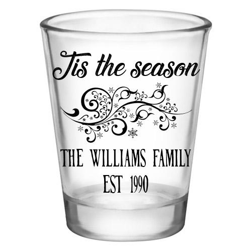 Customizable 1.75oz Clear Shot Glass - Personalized Holiday & Party Drinking Cups - Perfect for Christmas, New Year's Eve & Bar Celebrations