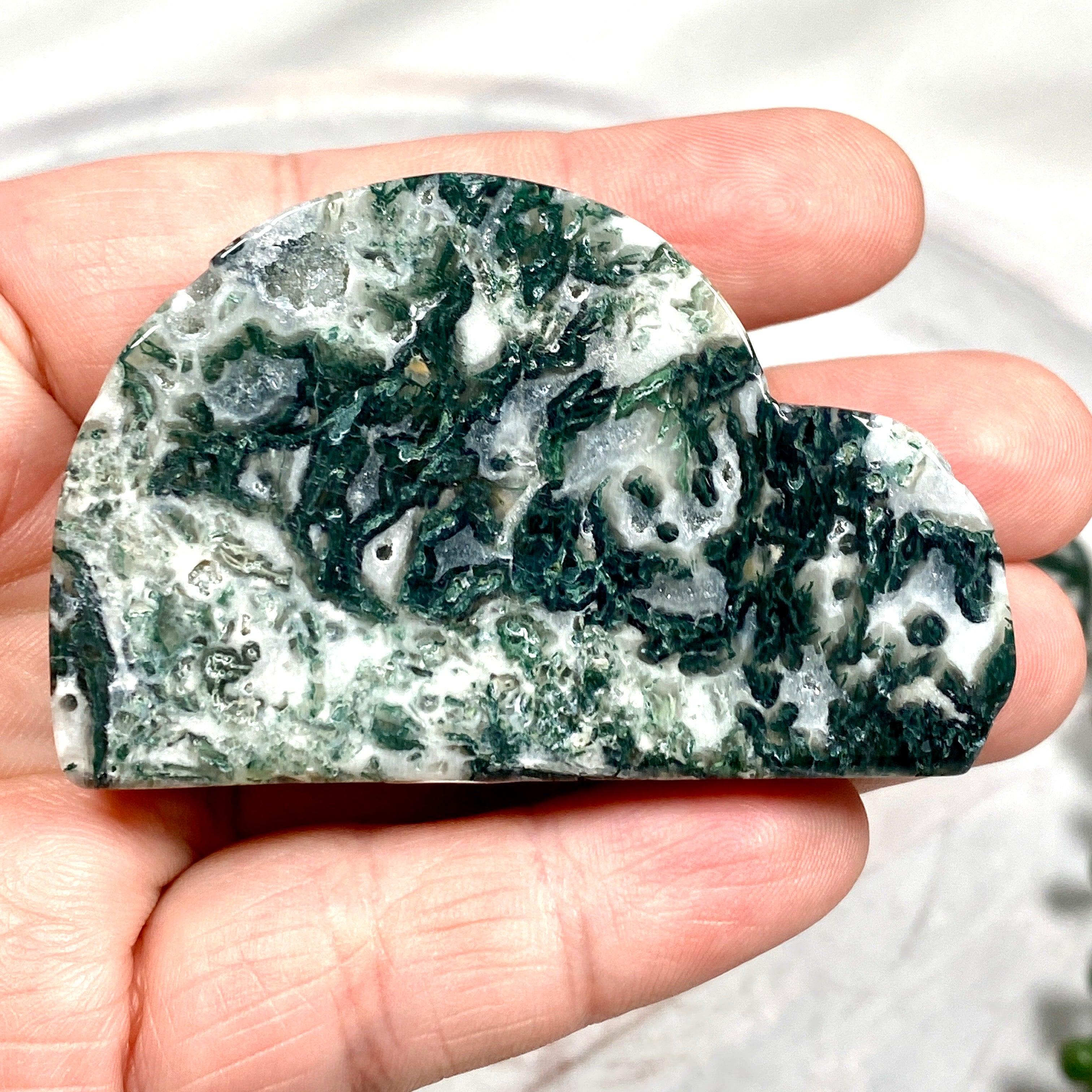 Natural Moss Agate Cloud Pendant Necklace - Healing Crystal Jewelry for Women - Perfect for Meditation, Yoga & Spiritual Gifts