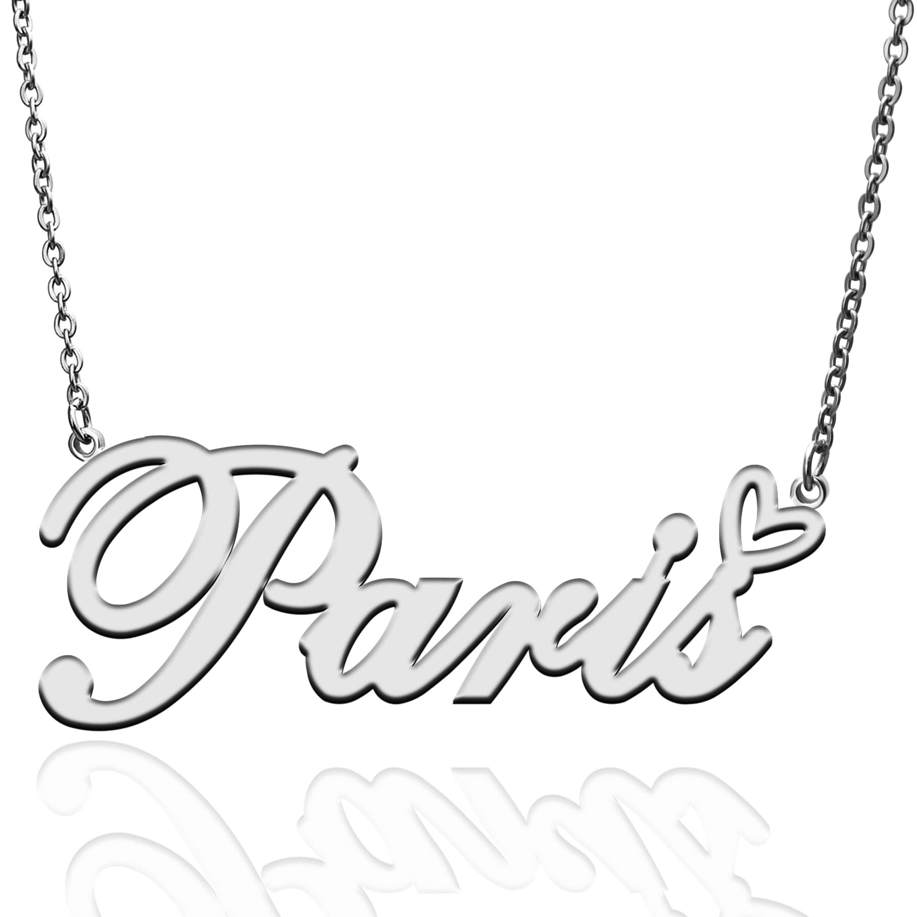 Custom Name Necklace for Women - Personalized Heart Pendant with Plated Name - Best Gift for Girl, Mother, Daughter, Friendship - Christmas & Birthday Present - Perfect for Date Nights, Anniversaries & Special Occasions