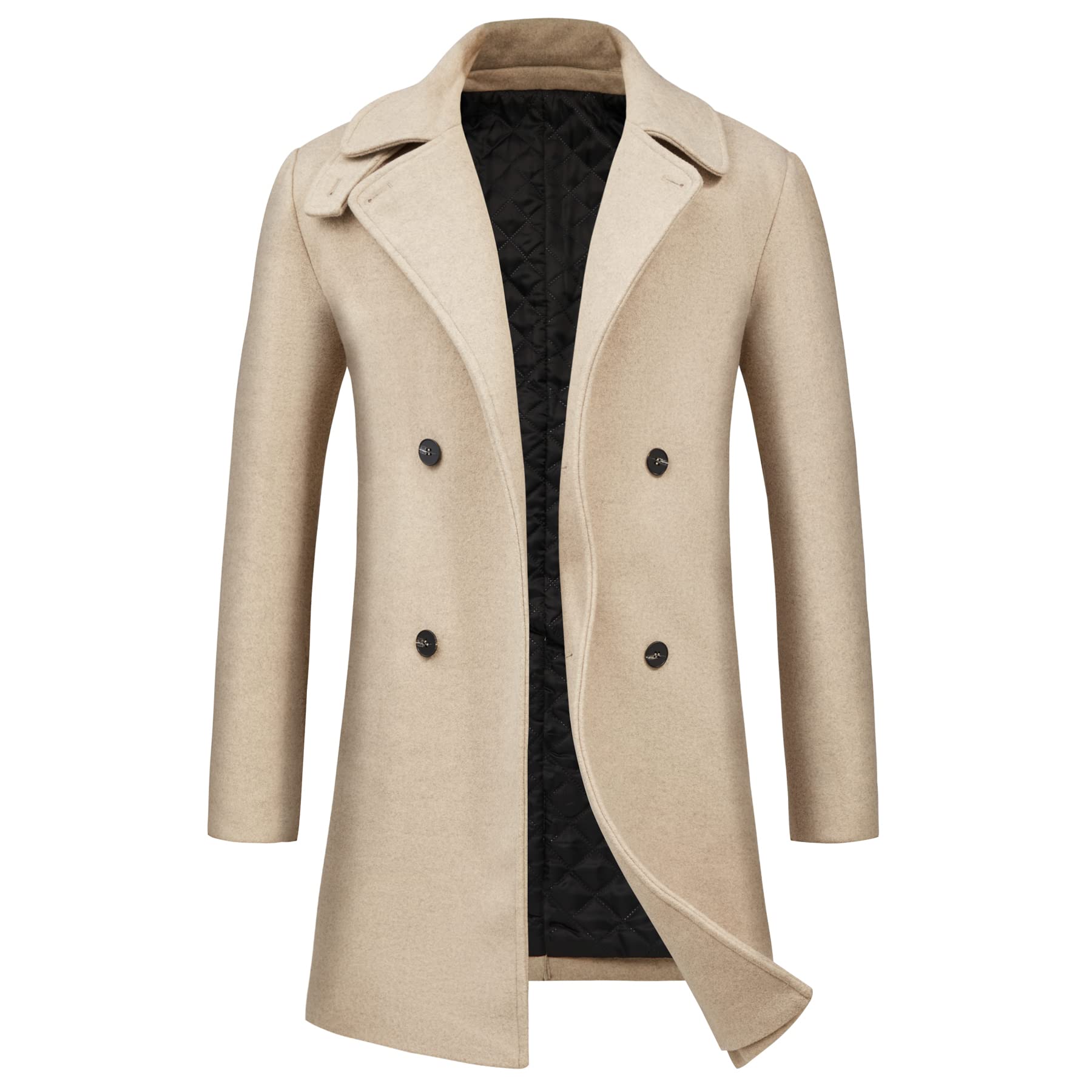 WULFUL Men's Slim Fit Wool Trench Coat - Warm Winter Overcoat for Business, Office & Formal Occasions | Water-Resistant & Windproof Outerwear for Cold Weather