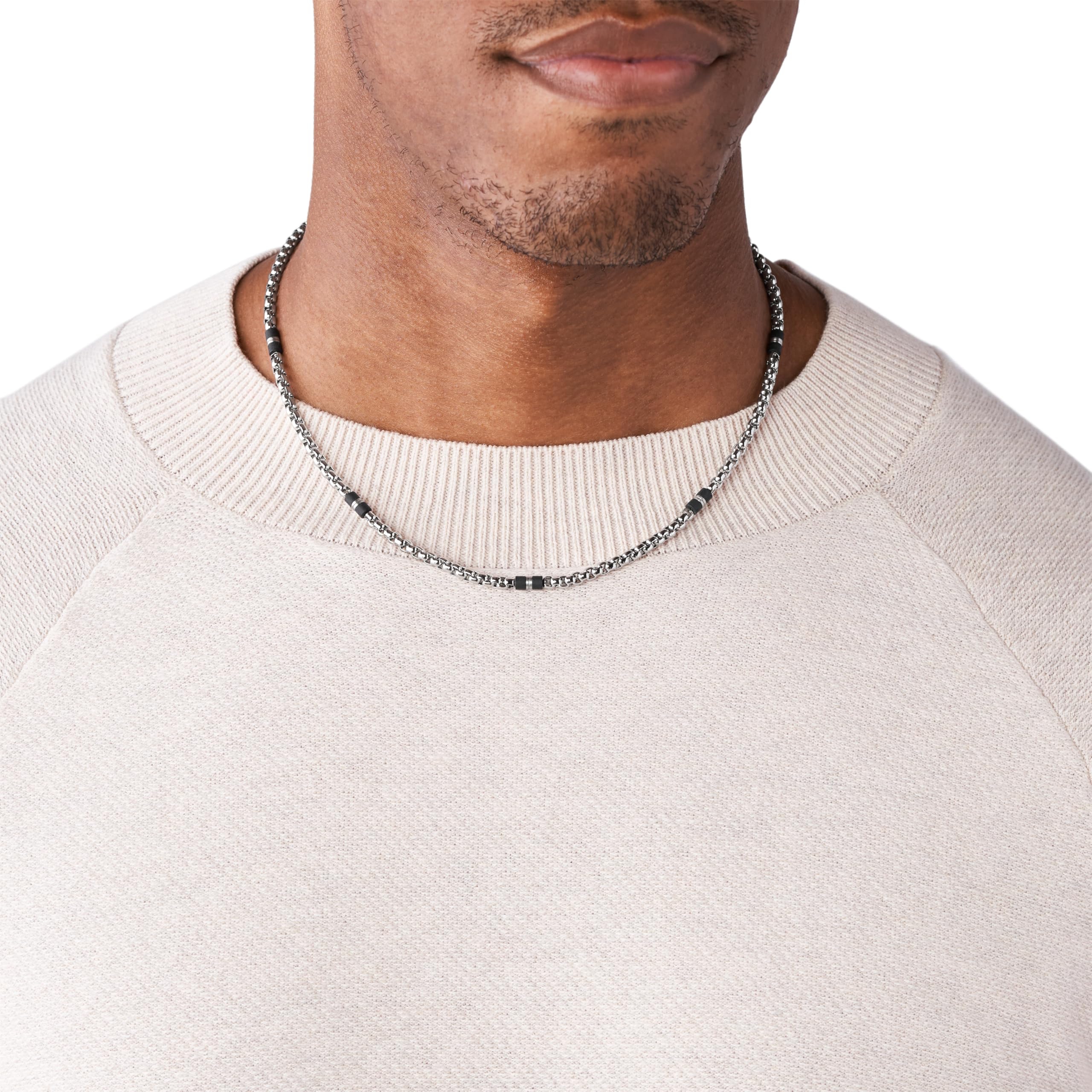 Fossil Men's Stainless Steel or Leather Necklace - Stylish & Durable Jewelry for Everyday Wear, Gifts & Special Occasions