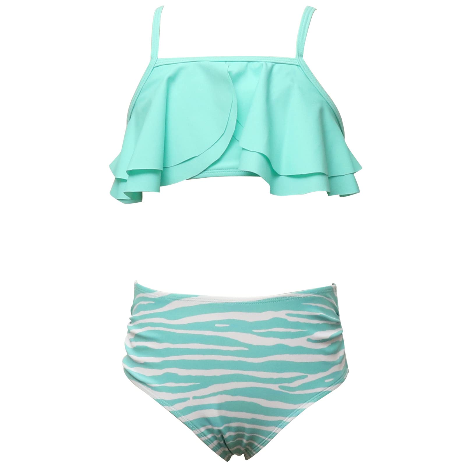Girls Floral Ruffles Bikini Set - Beach & Pool Swimwear for Toddlers