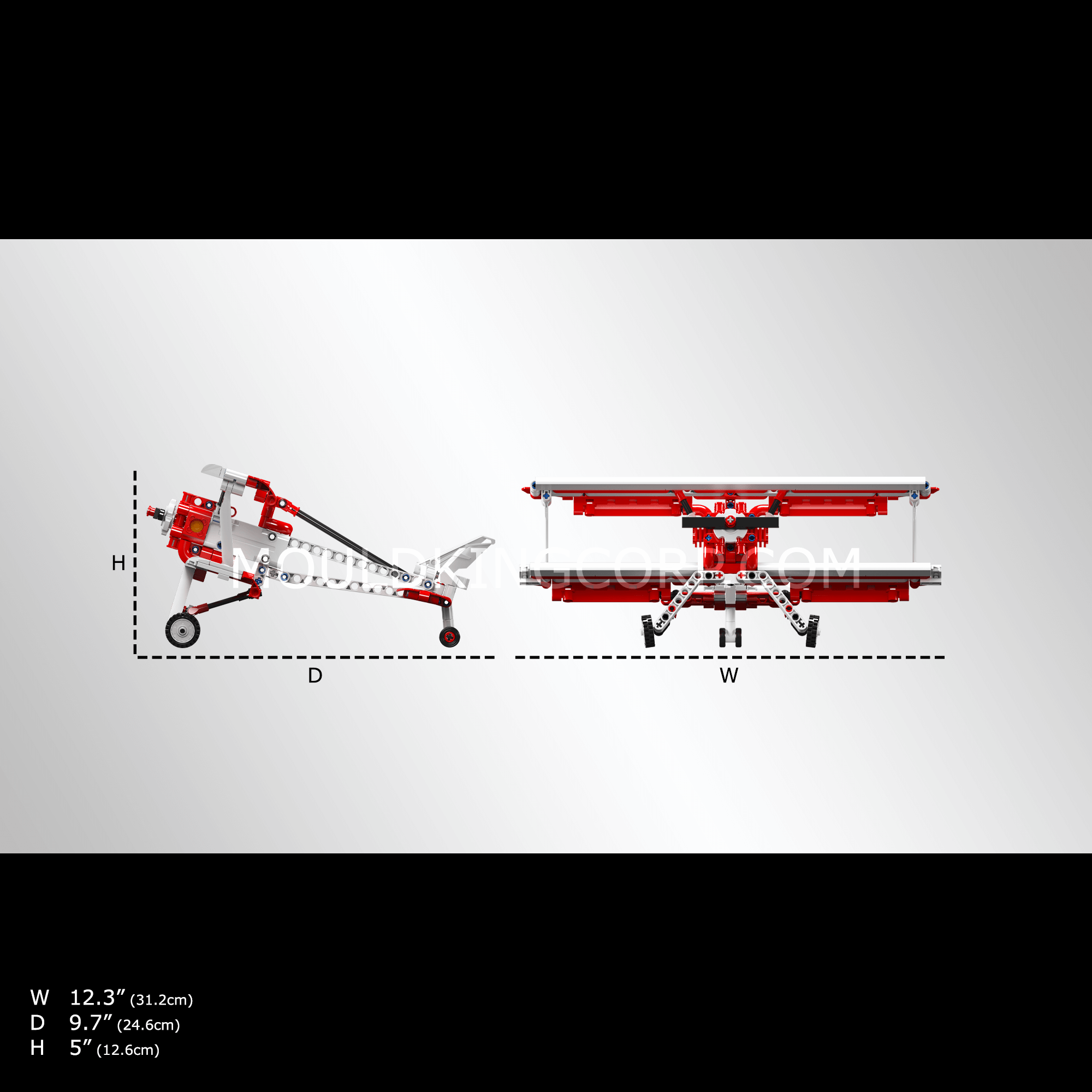 Mould King 24049 Red Ciplane Model Building Kit - 300 Piece DIY Airplane Toy Set for Kids & Adults | STEM Educational Toy, Birthday Gift, Home Decoration & Collector's Display