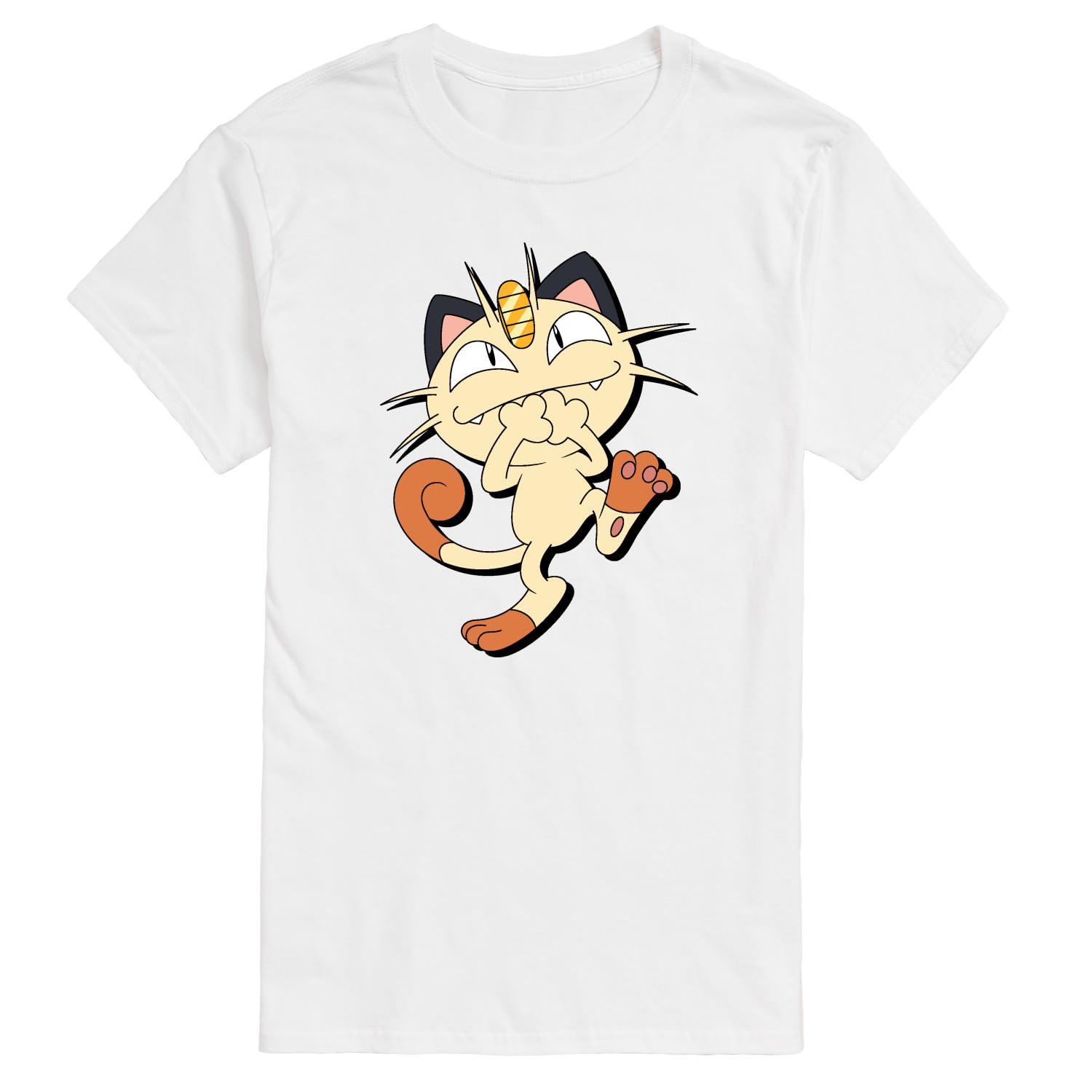 Pokémon Meowth Shadow Men's Short Sleeve Graphic T-Shirt - HYBRID APPAREL - Cool Anime Gaming Tee for Casual Wear, Cosplay & Gifts