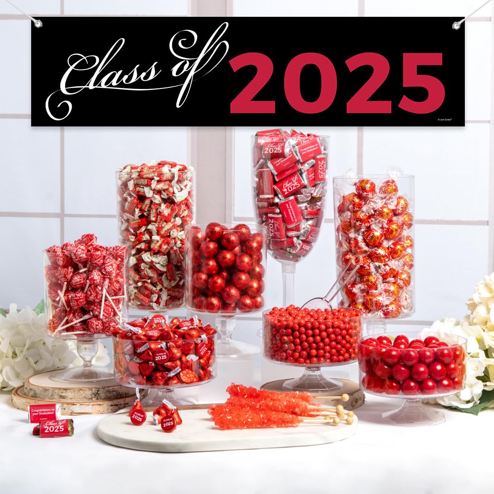 Class of 2025 Graduation Candy Buffet Kit - 14lbs Bulk Candy with 5ft Banner | Perfect for Graduation Parties, School Events & Celebration Decorations