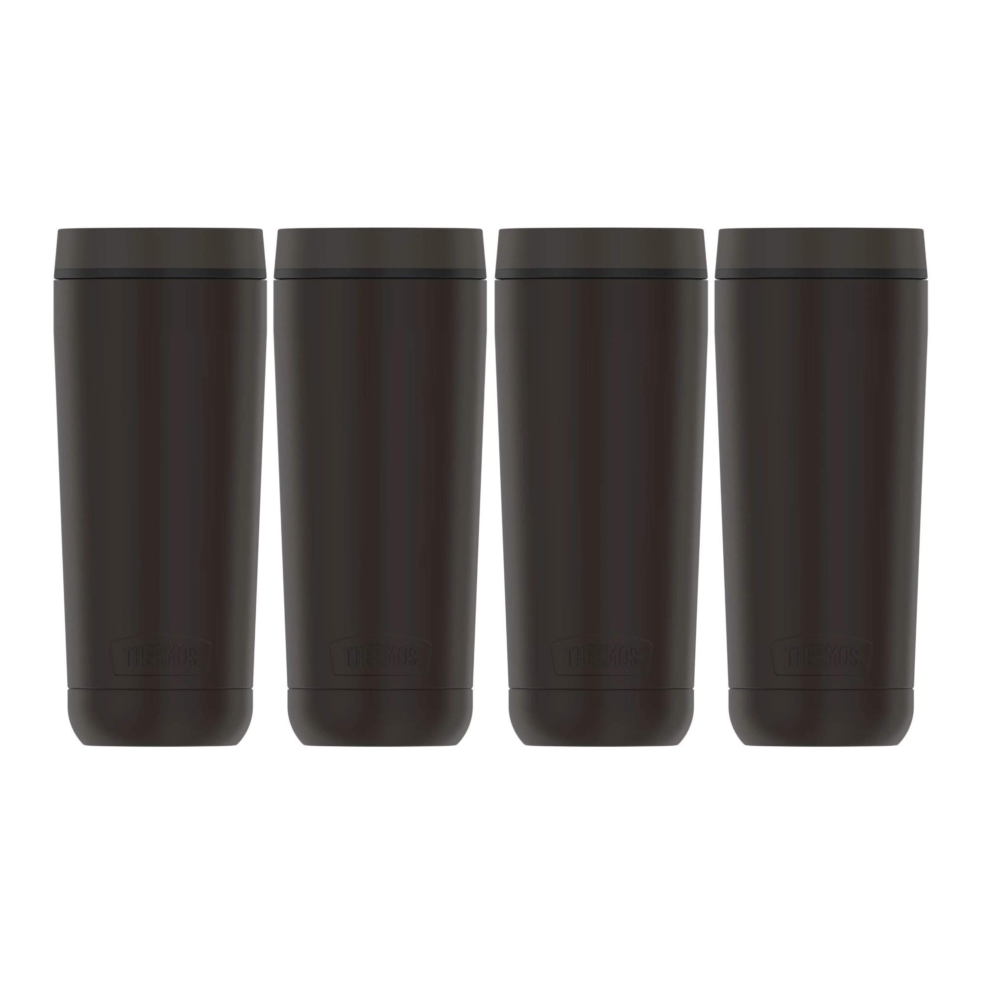 Thermos Guardian 18oz Stainless Steel Travel Mug with Lid - 4 Pack Insulated Coffee Tumbler for Hot & Cold Drinks - Perfect for Office, Commuting, Camping & Outdoor Activities (Espresso Black)
