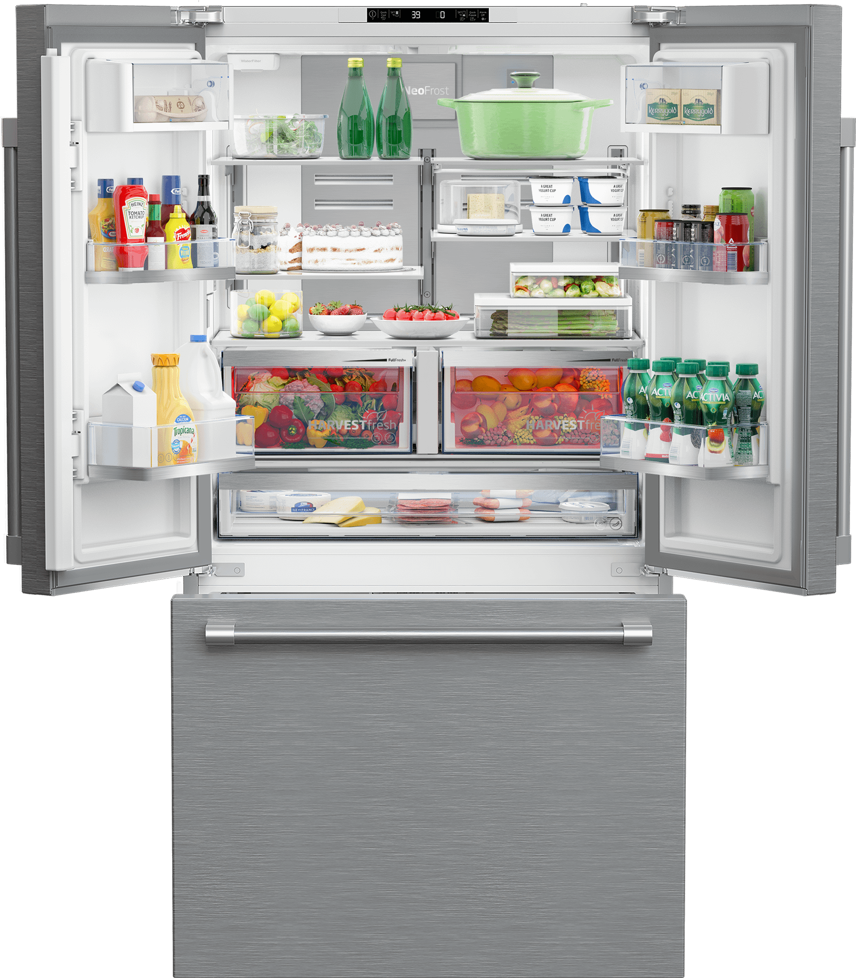 Beko BFFD3624ZSS 36 Inch French Door Refrigerator with Flexi Drawer - Energy Star Stainless Steel Smart Fridge for Modern Kitchen | Perfect for Large Families & Entertaining